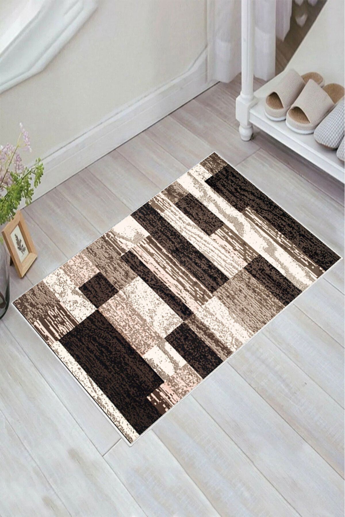 nova century Kaymaz Taban Yıkanabilir Banyo Paspası - Nova Bath Desenli 50*80 Cm