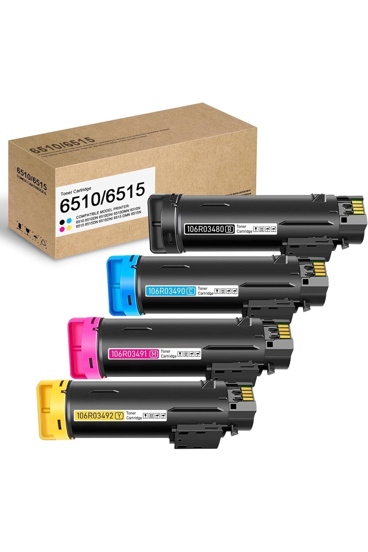 Xerox Workcenter 6515 Phaser 6510 Extra High Toner Cartridge (4-Pack,Black/Cyan/Magenta/Yellow),