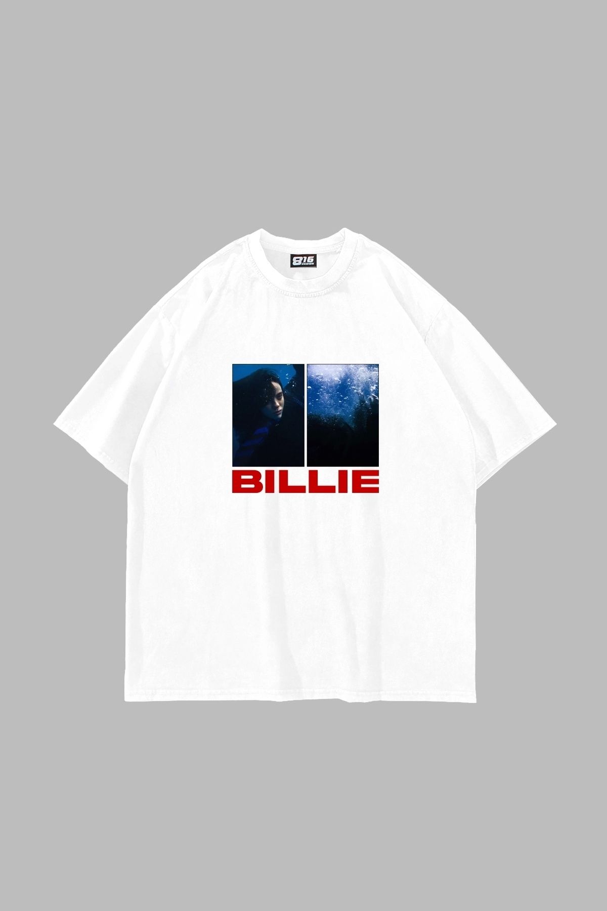Tarzsokak Billie Eilish Baskılı Oversize Unisex Beyaz
