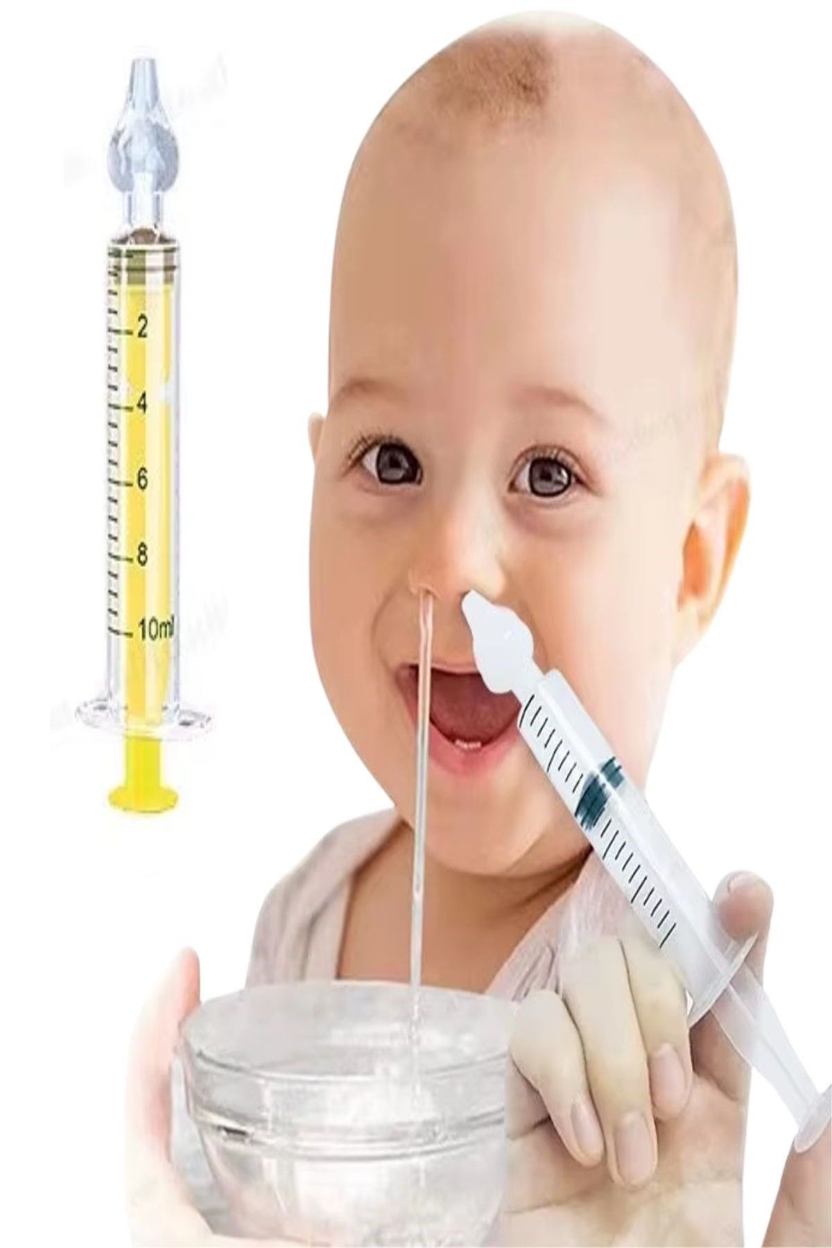 Yıkanabilir Yumuşak Silikon Uçlu Bebek Burun Temizleme Burun Açıcı Yıkama Şırıngası Aparat (10 Ml)