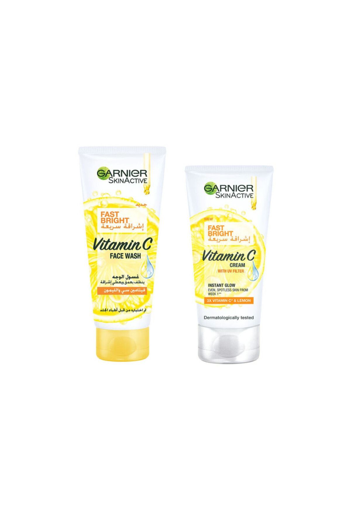 Garnier-SKIN ACTIVE FAST BRIGHT VIT C FACE WASH 100 ML + SKIN ACTIVE FAST FAIRNESS DAY CREAM 50 ML 1
