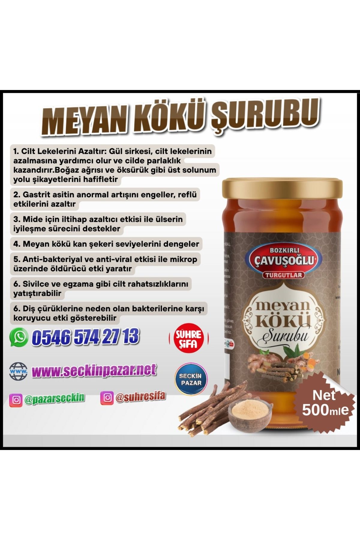 Bozkırlı Çavuşoğlu Meyan Kökü Şurubu 500ml
