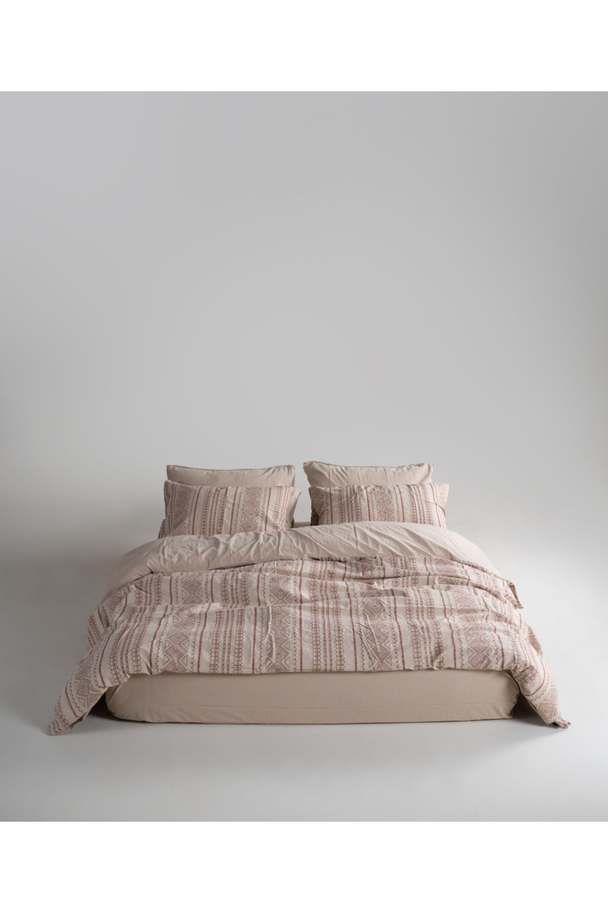 LİMASSO Stonewash 100% Yıkanmış Pamuk Nevresim Takımı Coastal - Oxford Tan