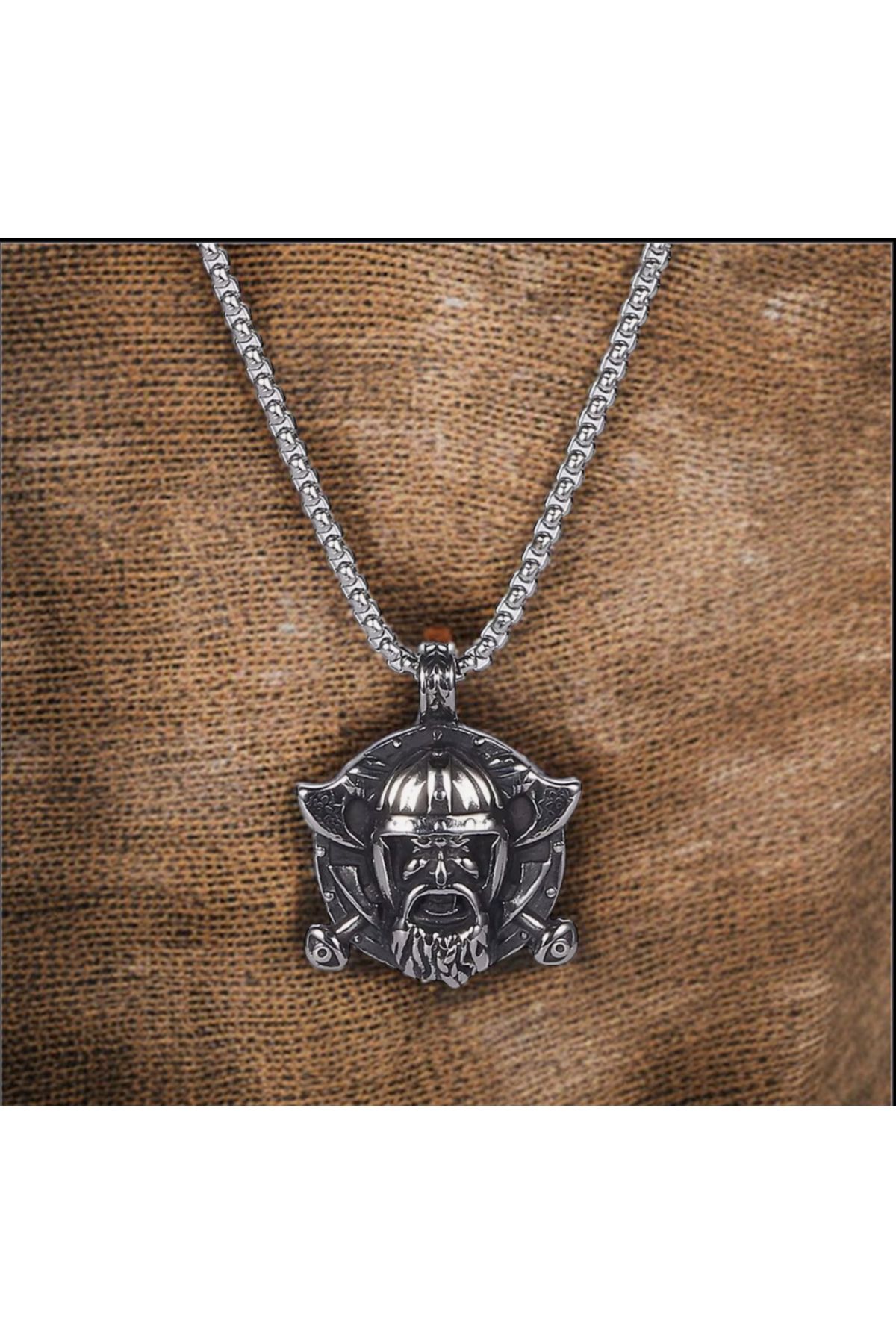 Ebru Çelik Viking kabartmalı Kolye (67CM)#vikink#unisex#erkek#kolye#