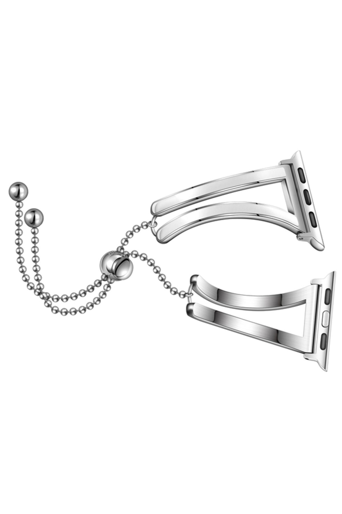 REDz Accessories-Curea Deluxe pentru Apple Watch, Fashion, Oțel inoxidabil, Damă, Argintiu-Alb - 38/40/41 mm 3