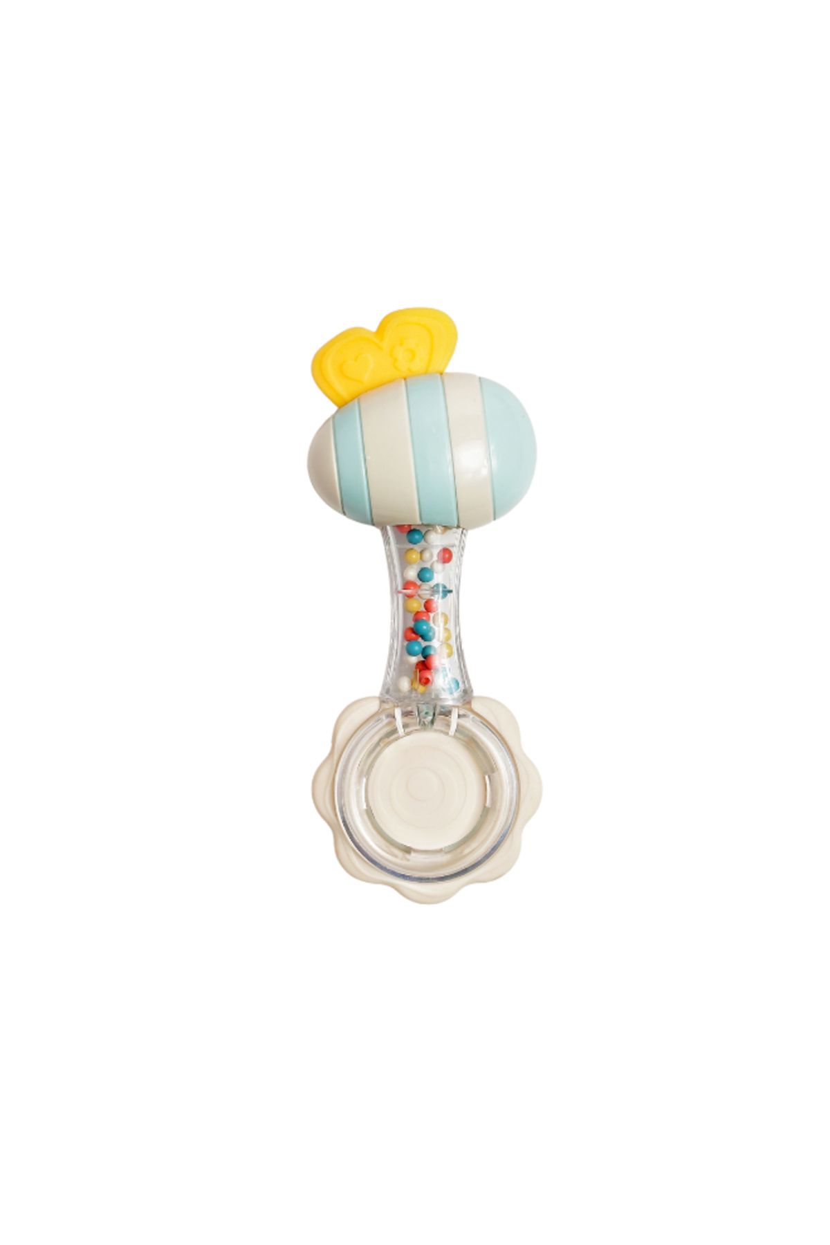 turtees-Rattle, Double Sided Rattle with Soft Sound, Grab Handle, Teether 5