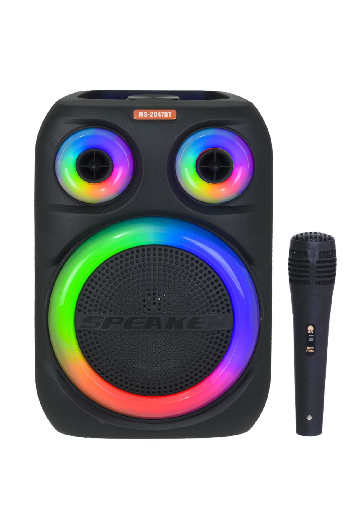 Ms Bluetooth ve USB Girişli 8 inch Şarjlı Işıklı Müzik Sistemi MS-2047 BT