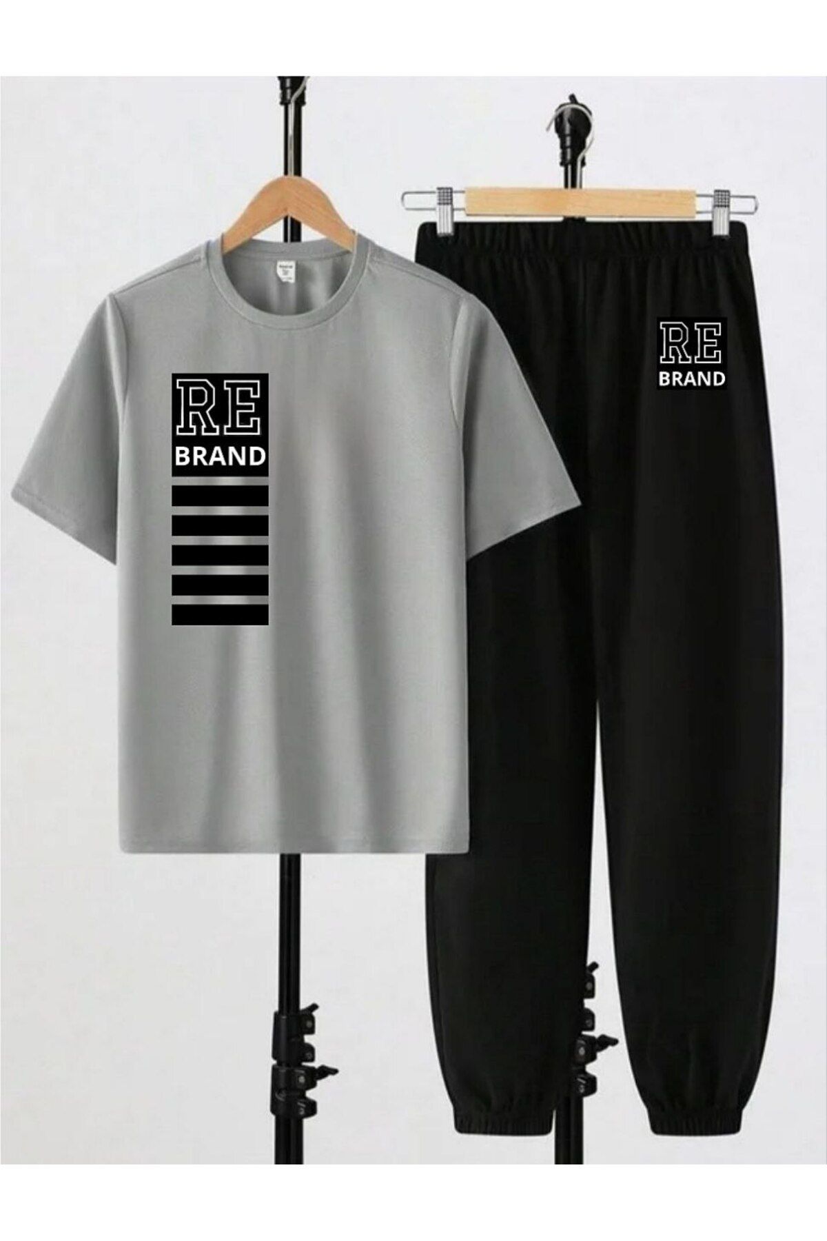 REBRAND Oversize T-shirt Takımı - Baskılı Alt Üst Eşofman Takım