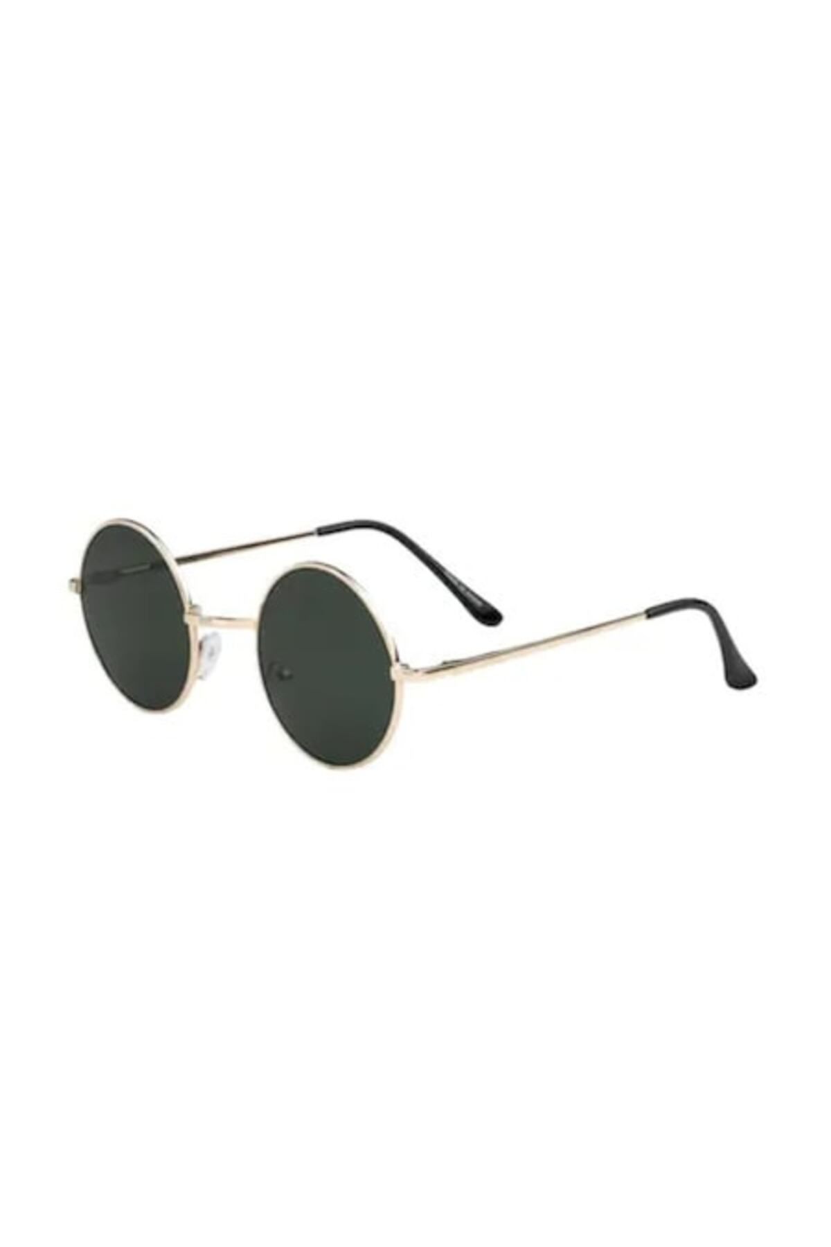 OEM Blusmart - Ochelari De Soare Rotunzi Unisex Cu Filtru De Protecție Uv 400, Include Husă, Verde/auriu Unisex - One Size
