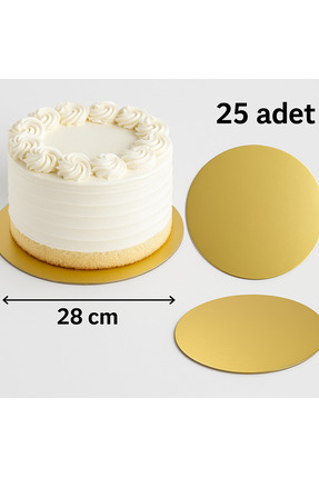BENS Pasta Altlığı Gold Mendil Kalın Pasta Altı 28 cm 25'li