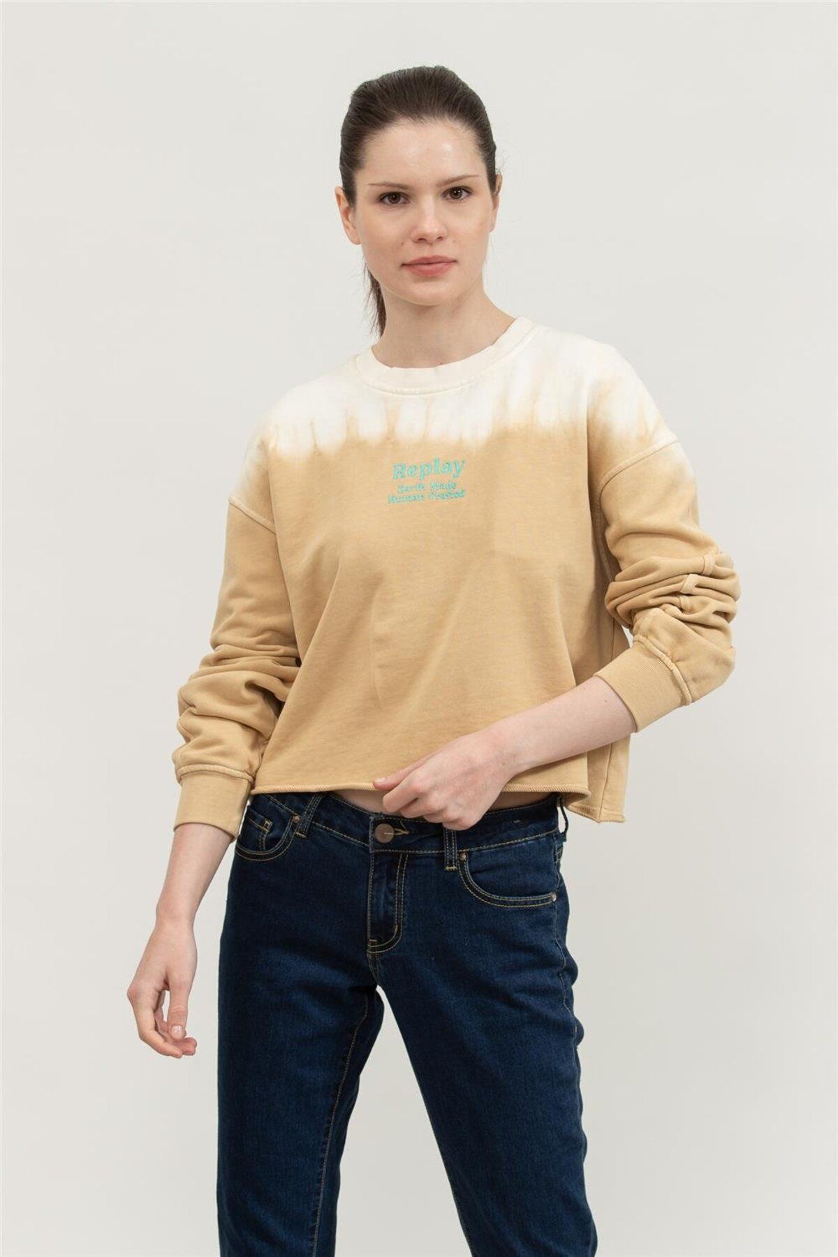 Replay Slim Kadın Bisiklet Yaka Sweatshirt
