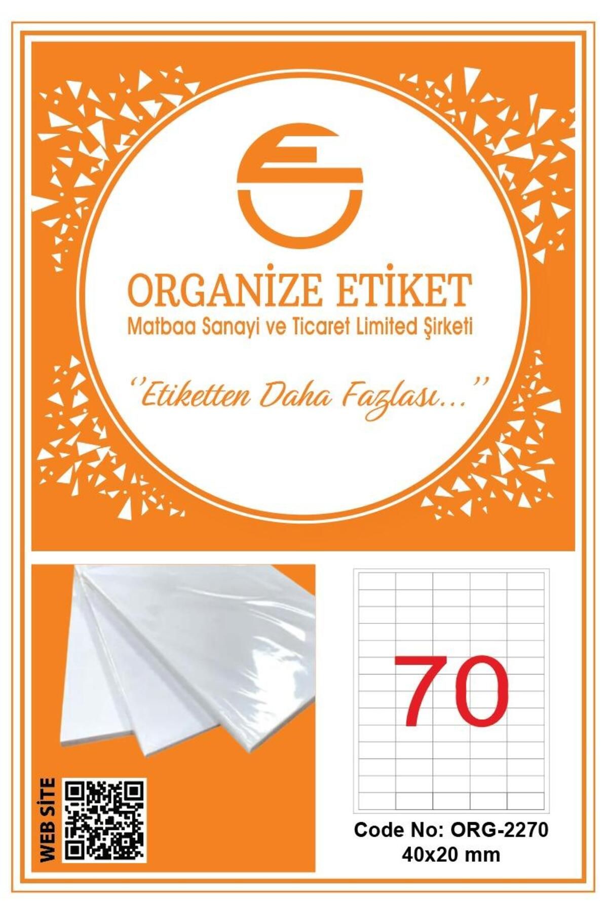 ORGANİZE ETİKET A4 YAPIŞKANLI LAZER ETİKET (40*20MM)