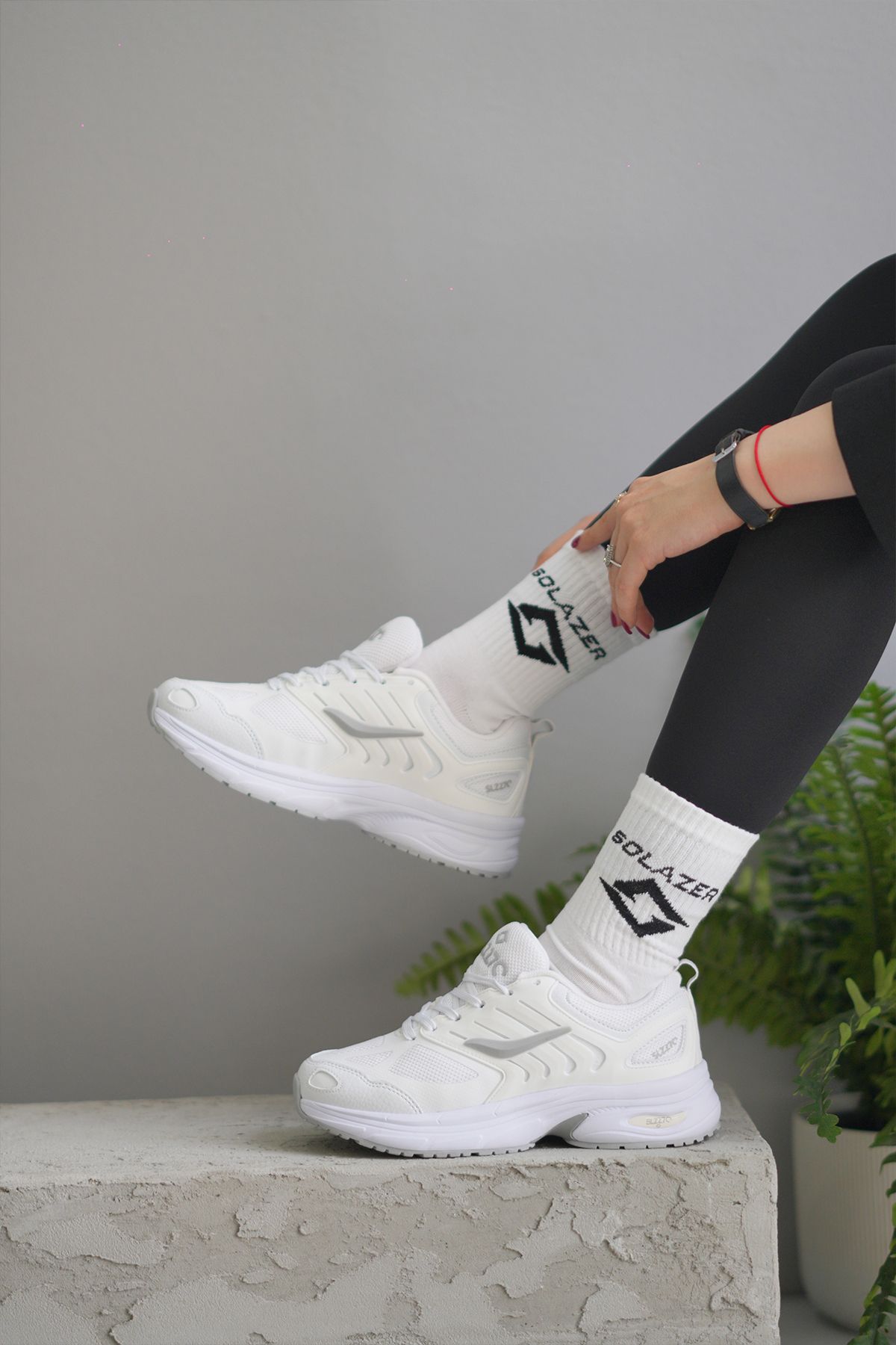 SOLAZER Kadın Beyaz Sneaker Günlük Spor Ayakkabı 041-2