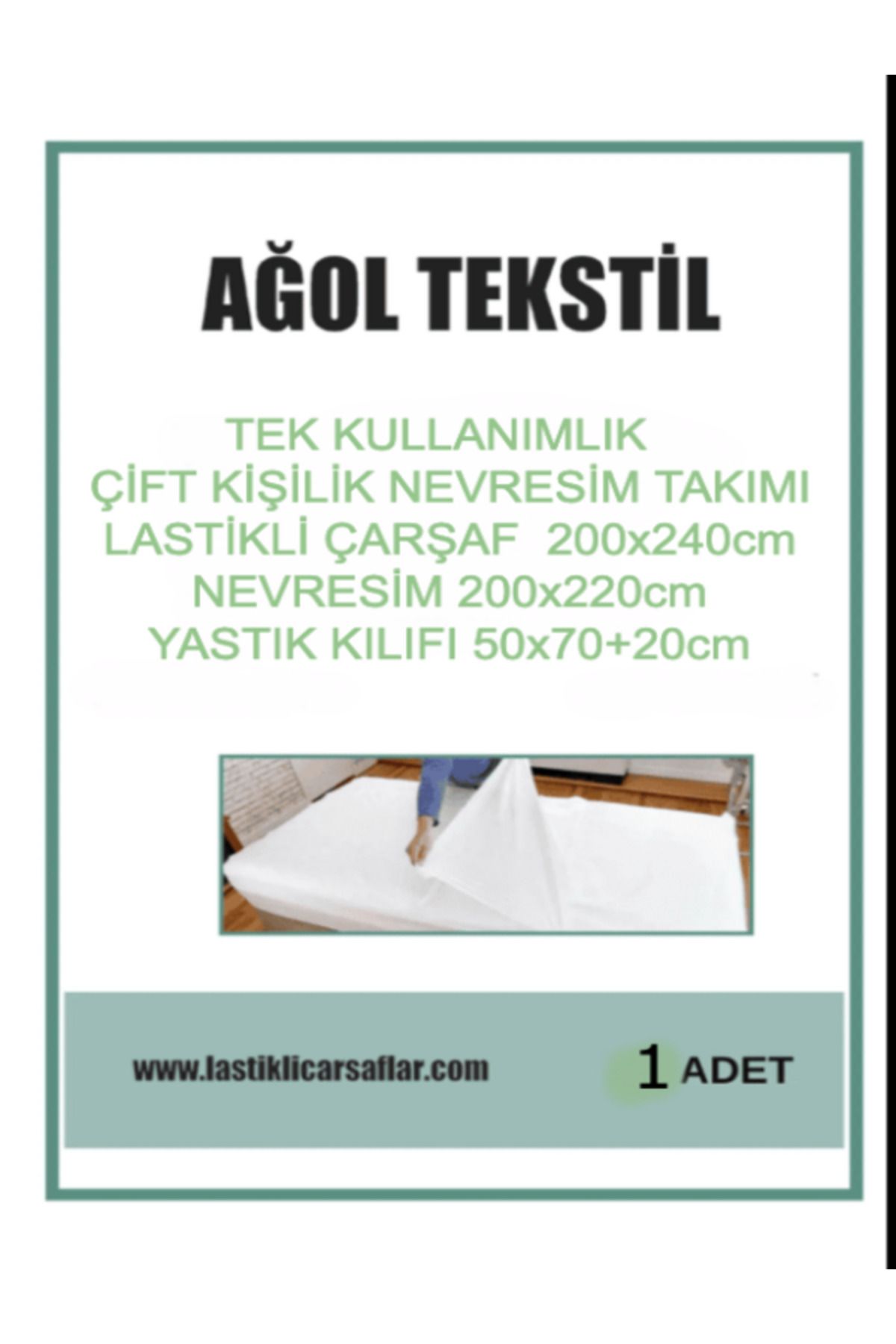 ağol tekstil Çift Kişilik Nevresim Takımı – Tek Kullanımlık | Lastikli Çarşaf Yorgan Ve Yastık Kılıfı – 1 Adet