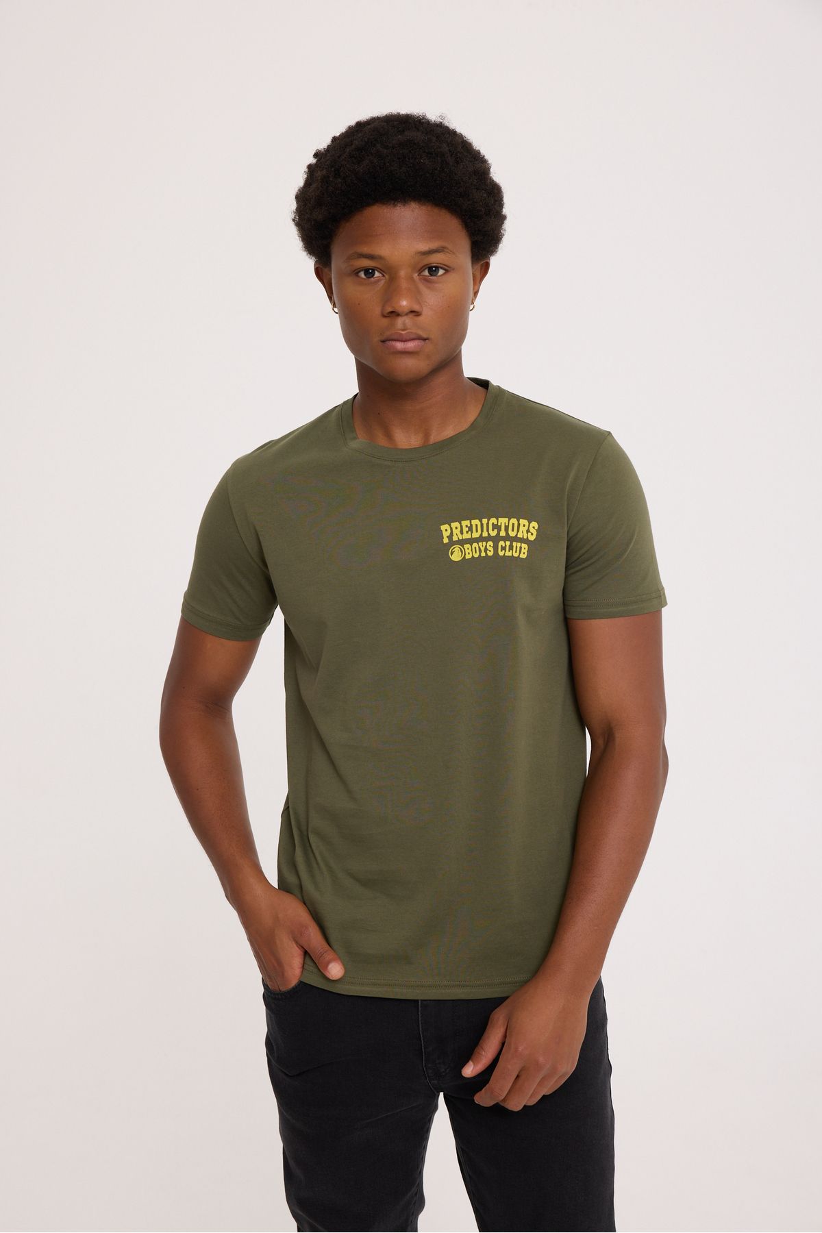 The Crow Predictor Olive Green Bisiklet Yaka Erkek Tişört TC5307