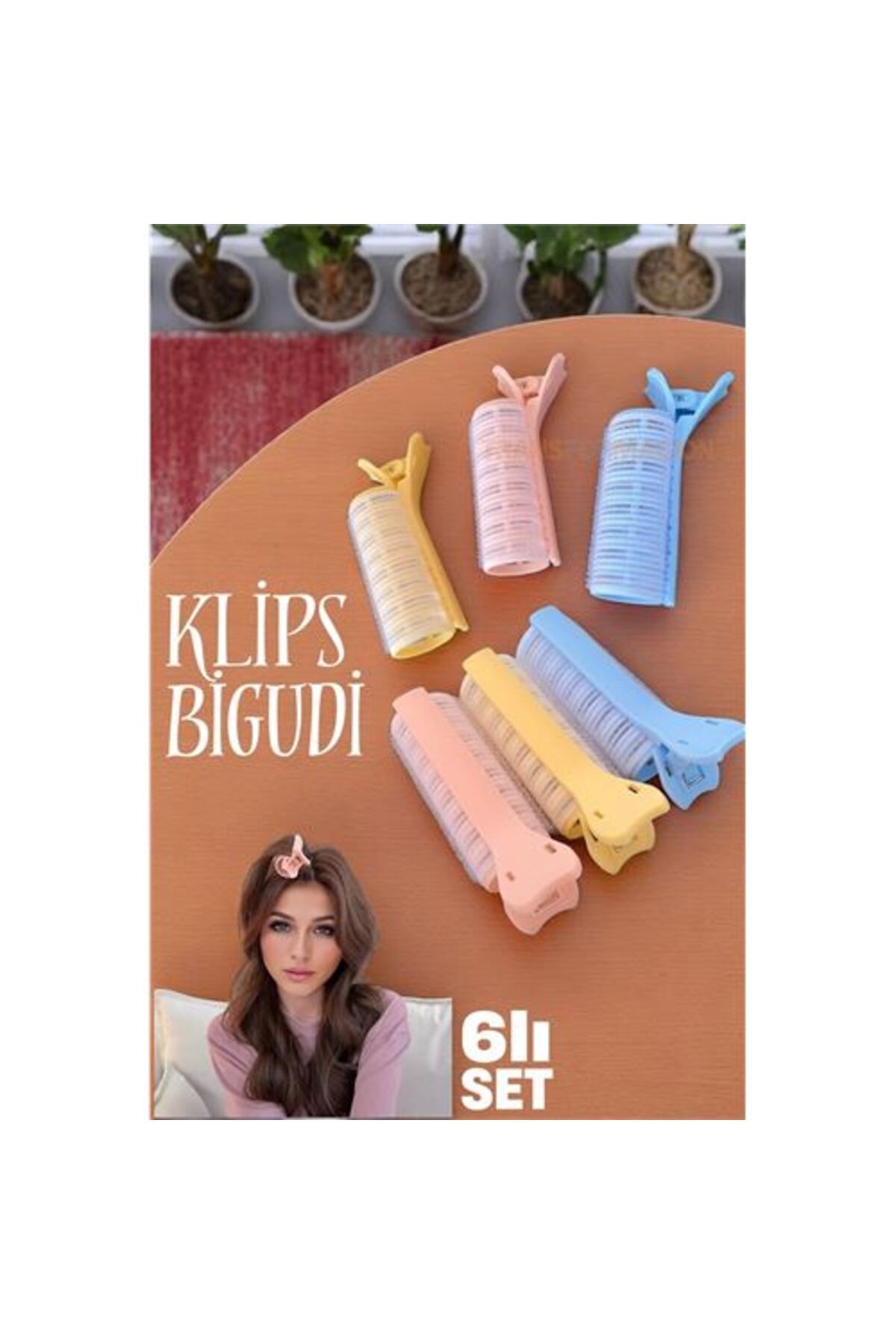 Findit Klipsli Saç Bigudisi Isısız Doğal Bukle Gece Bigudisi 3 cm 6 lı Set