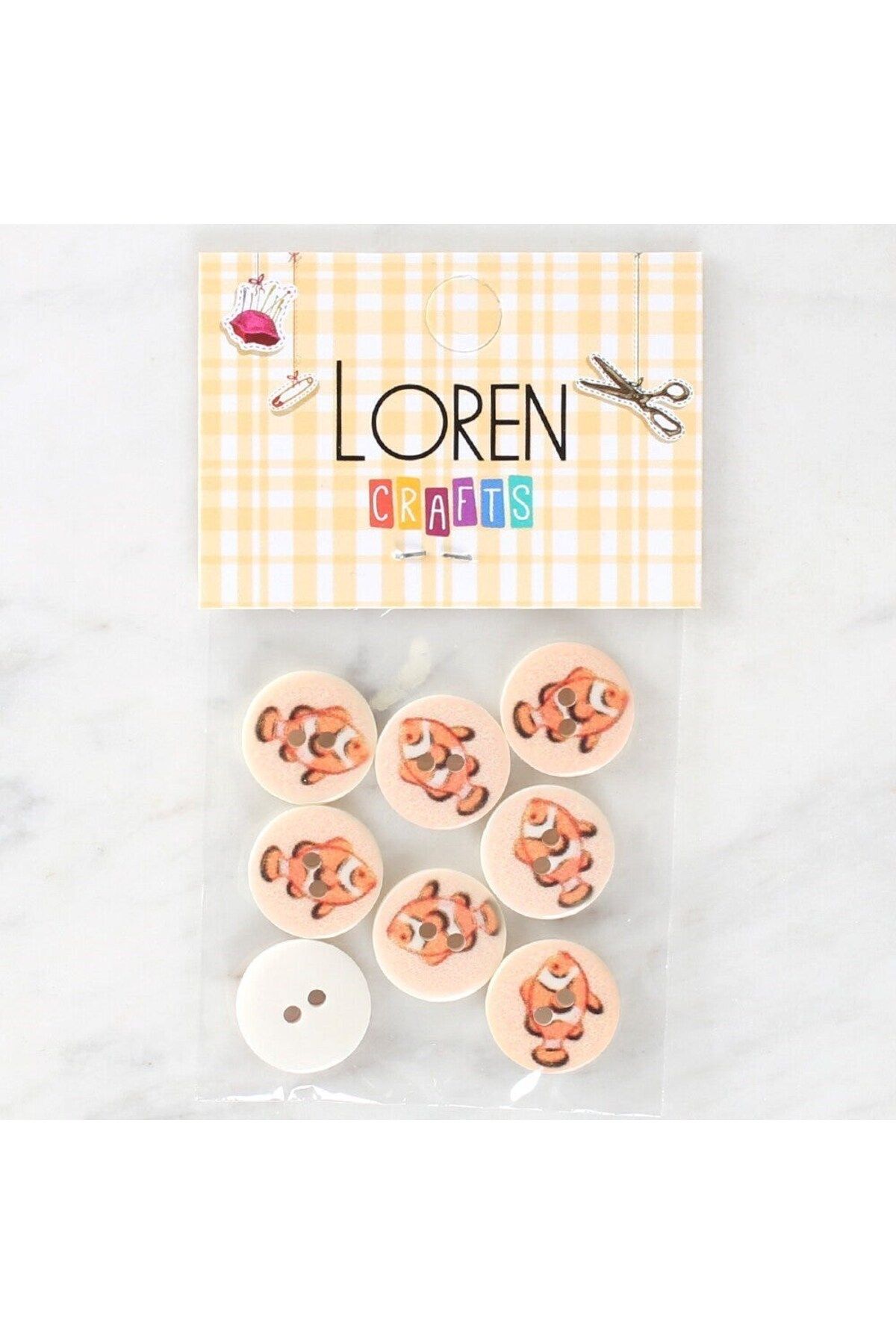 Emperium Loren Crafts 8'li Balık Düğme