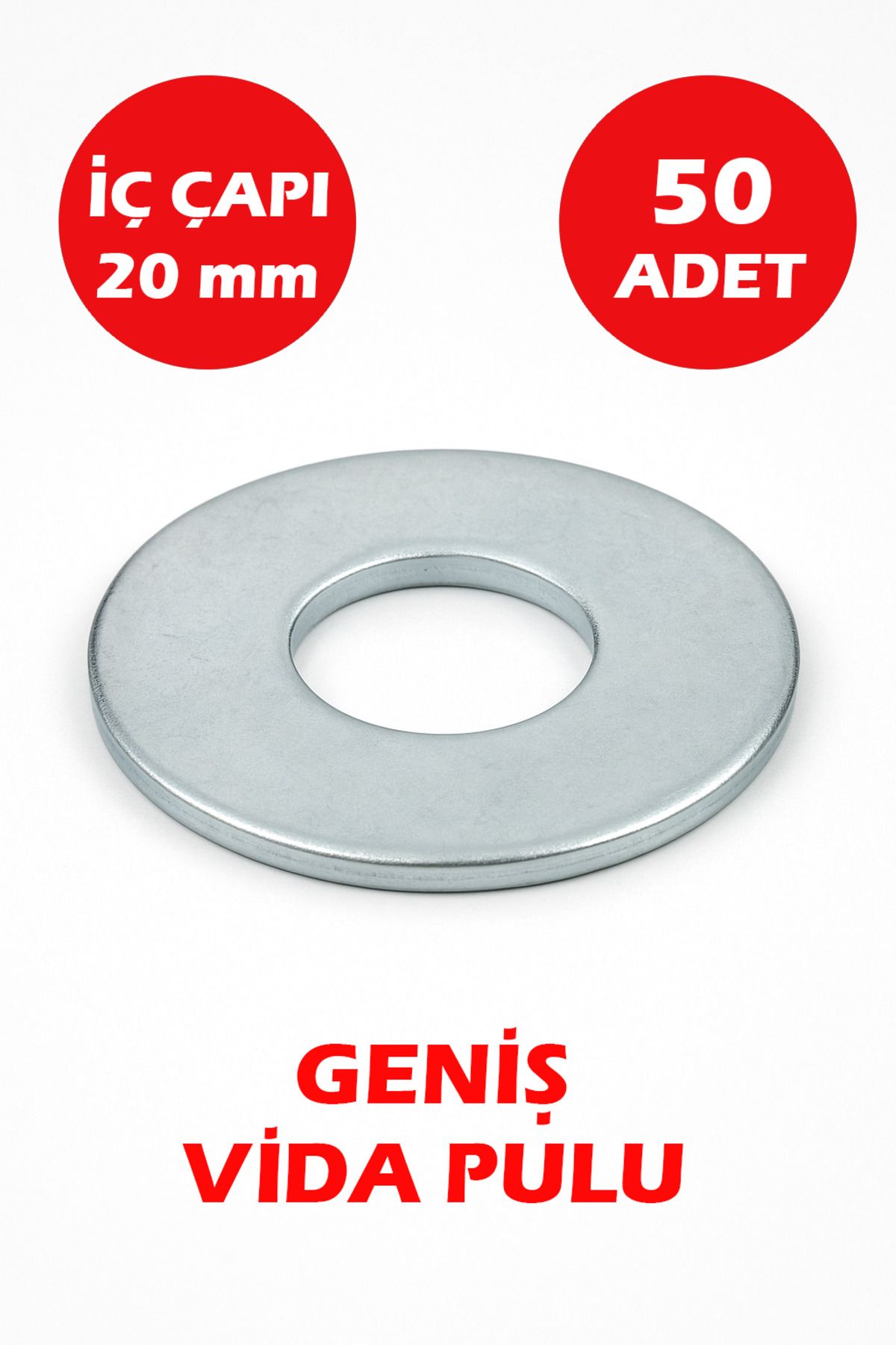 Şenzen 20mm Delikli Geniş Pul 50 Adet