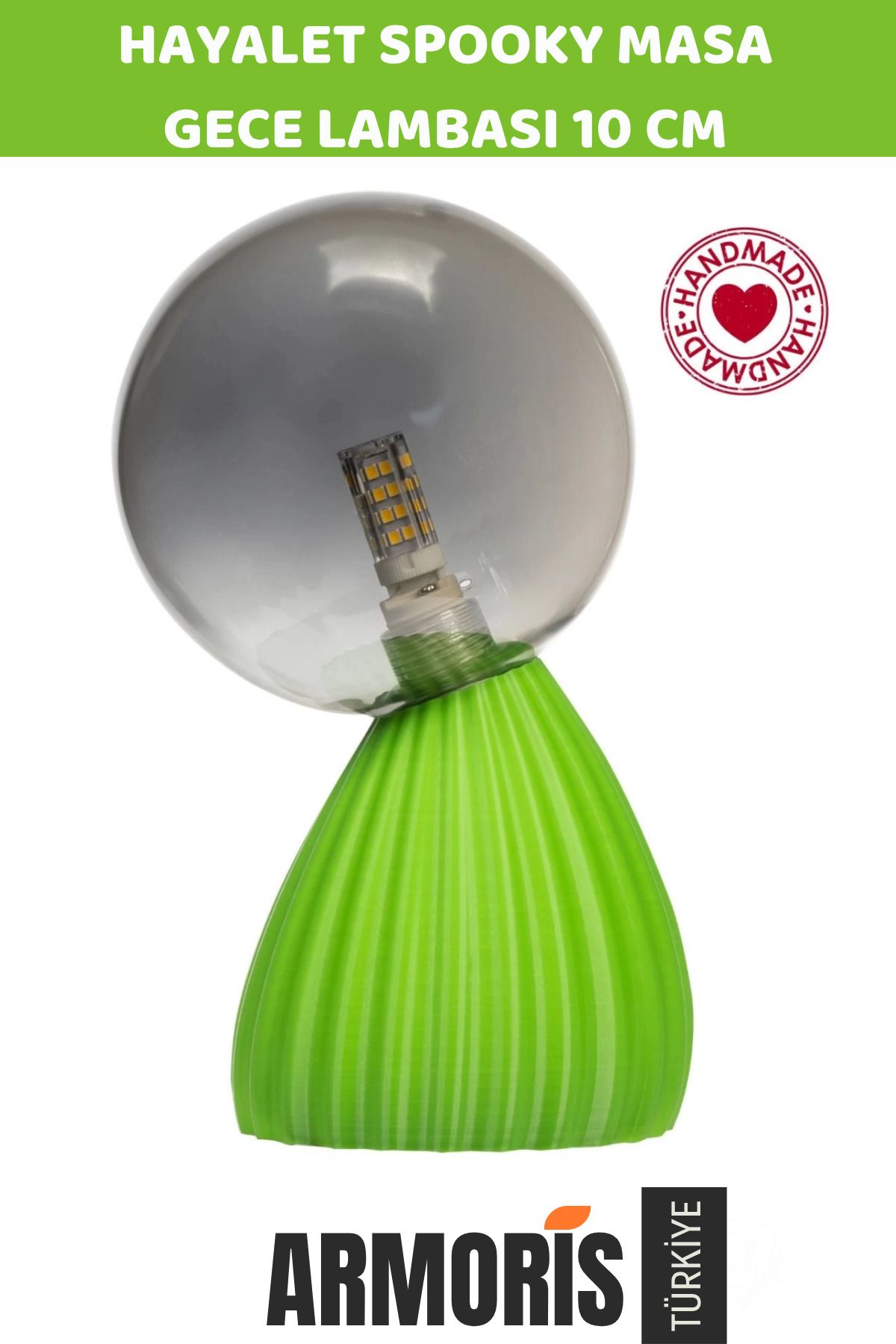 Armoris Yeni Handmade Dekoratif Şık Biyobozunur Plastik 10Cm Dimmer Kablolu Hayalet Spooky Masa Gece Lambası