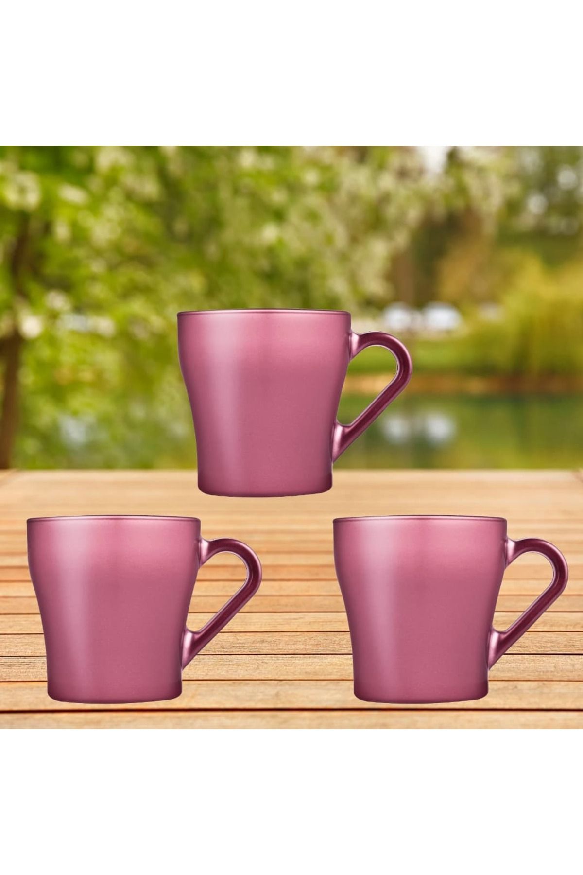 Paşabahçe Chroma Metallic Pembe Kupa 3 Adet - 205 ML