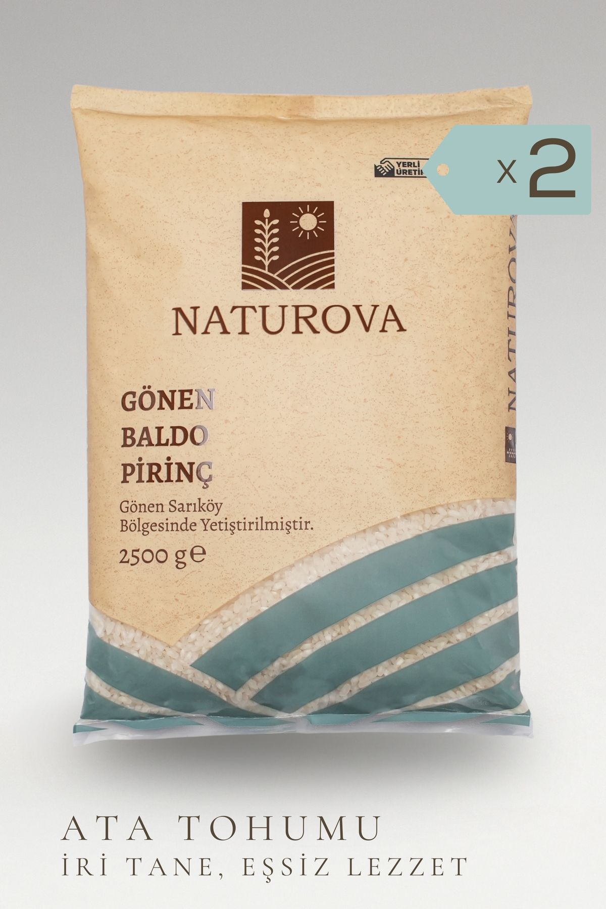 NATUROVA Gönen Baldo Pirinç 2,5 Kg X 2 Adet - Doğal Tarım, Yerli Tohum
