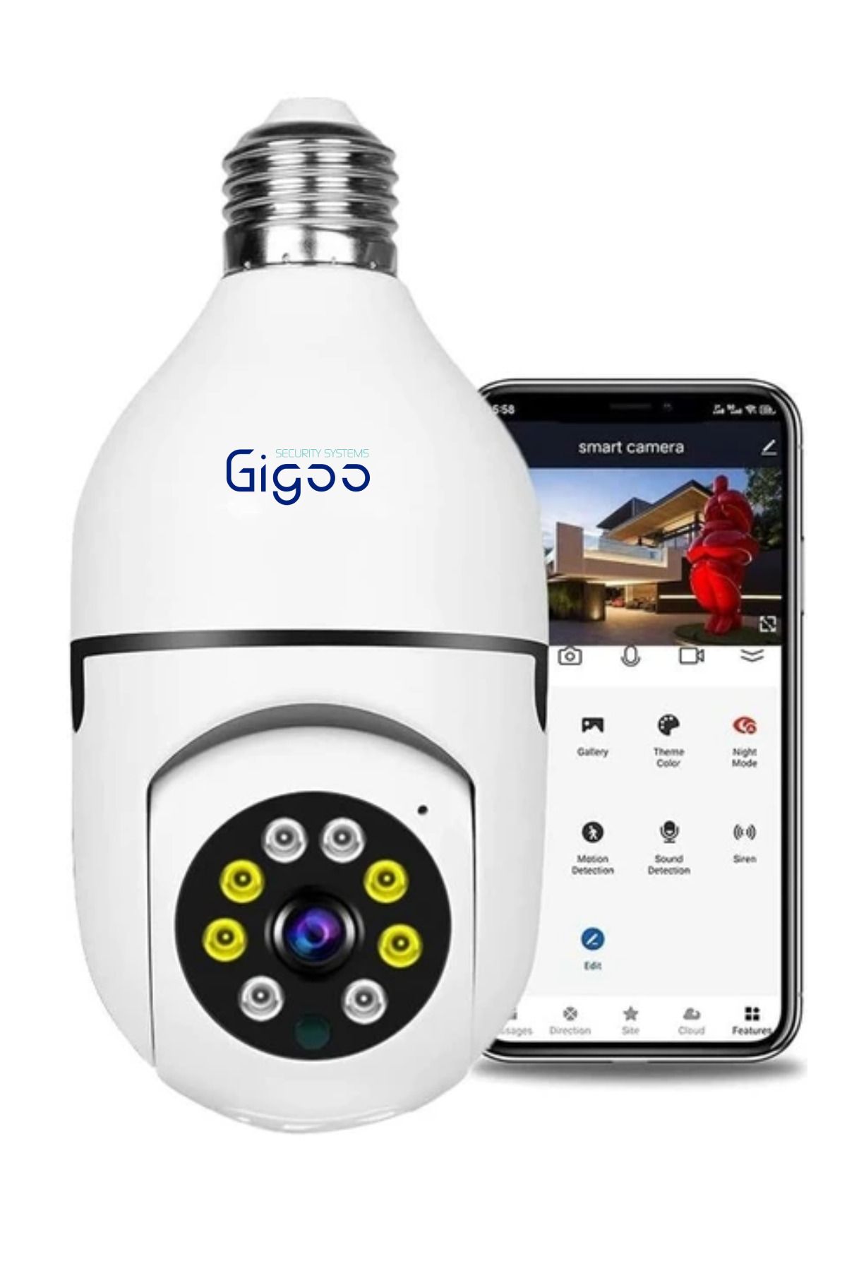 Gigoo Harekete Duyarlı Ampul Kamera Gece Görüşlü HD Güvenlik Kamerası