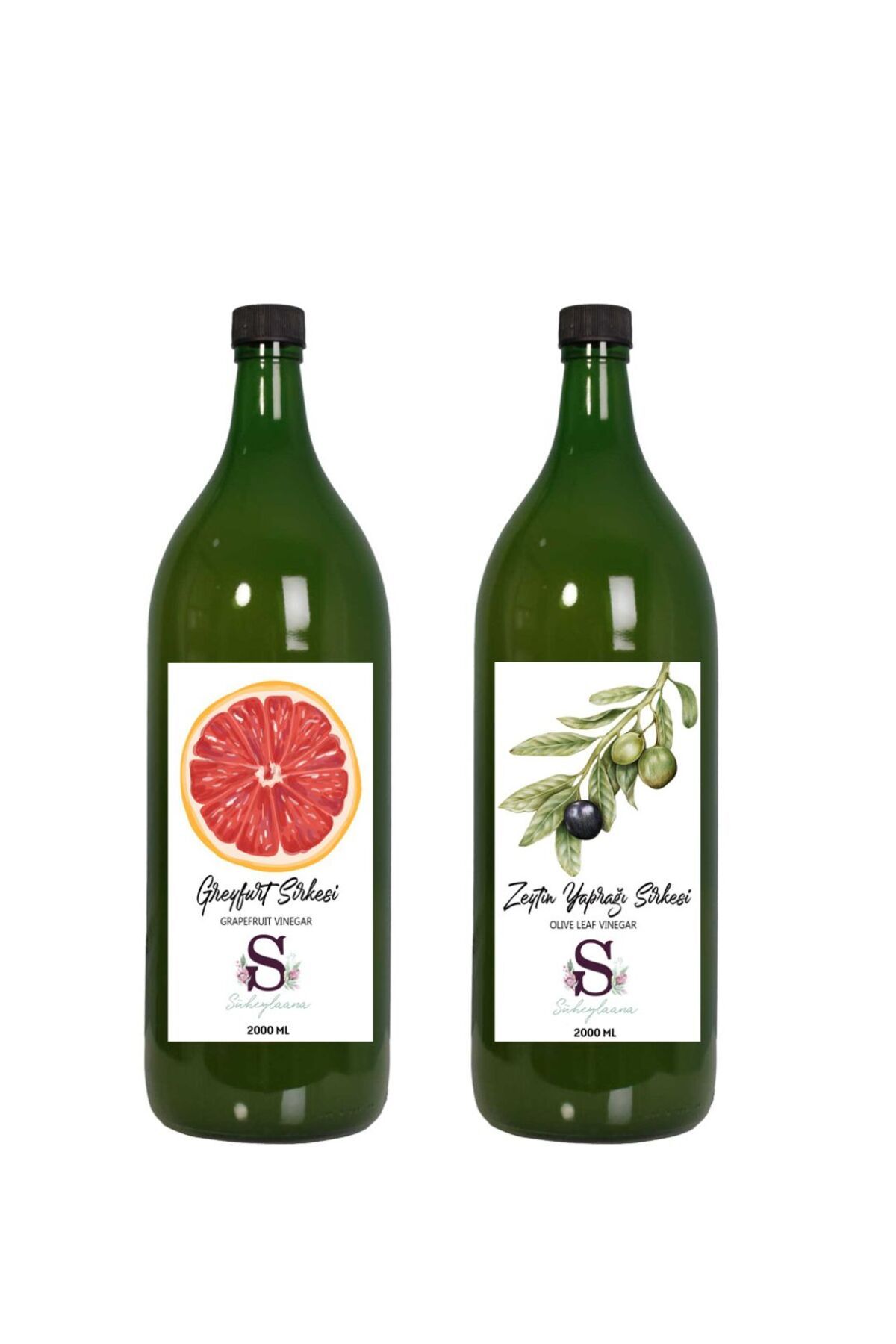 Süheylaana Doğal Greyfurt Sirkesi 2000 Ml - Doğal Zeytin Yaprağı Sirkesi 2000 Ml