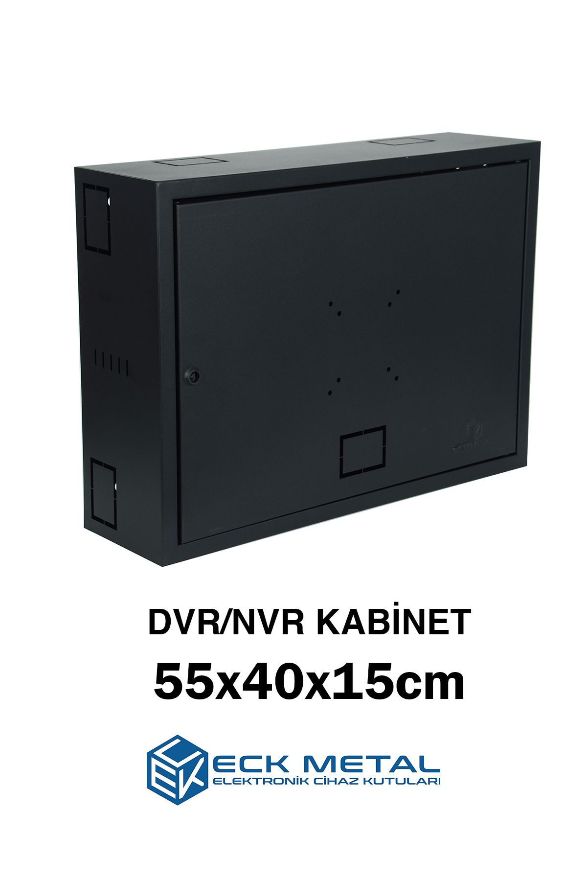 ECK METAL Dvr Pano Dvr Kutusu Nvr Cctv Rack Kabinet Ve Monitör Koruma Kutusu E 55 Y 40 D 15 Siyah