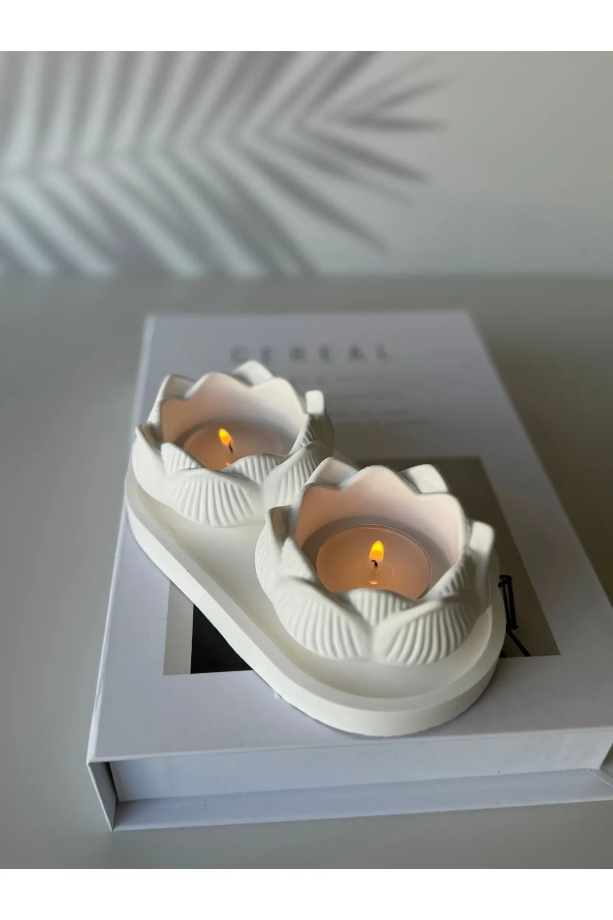 lambader Tabaklı,lotus Tealight Mumluk, Dekoratif Obje, 3 Parça
