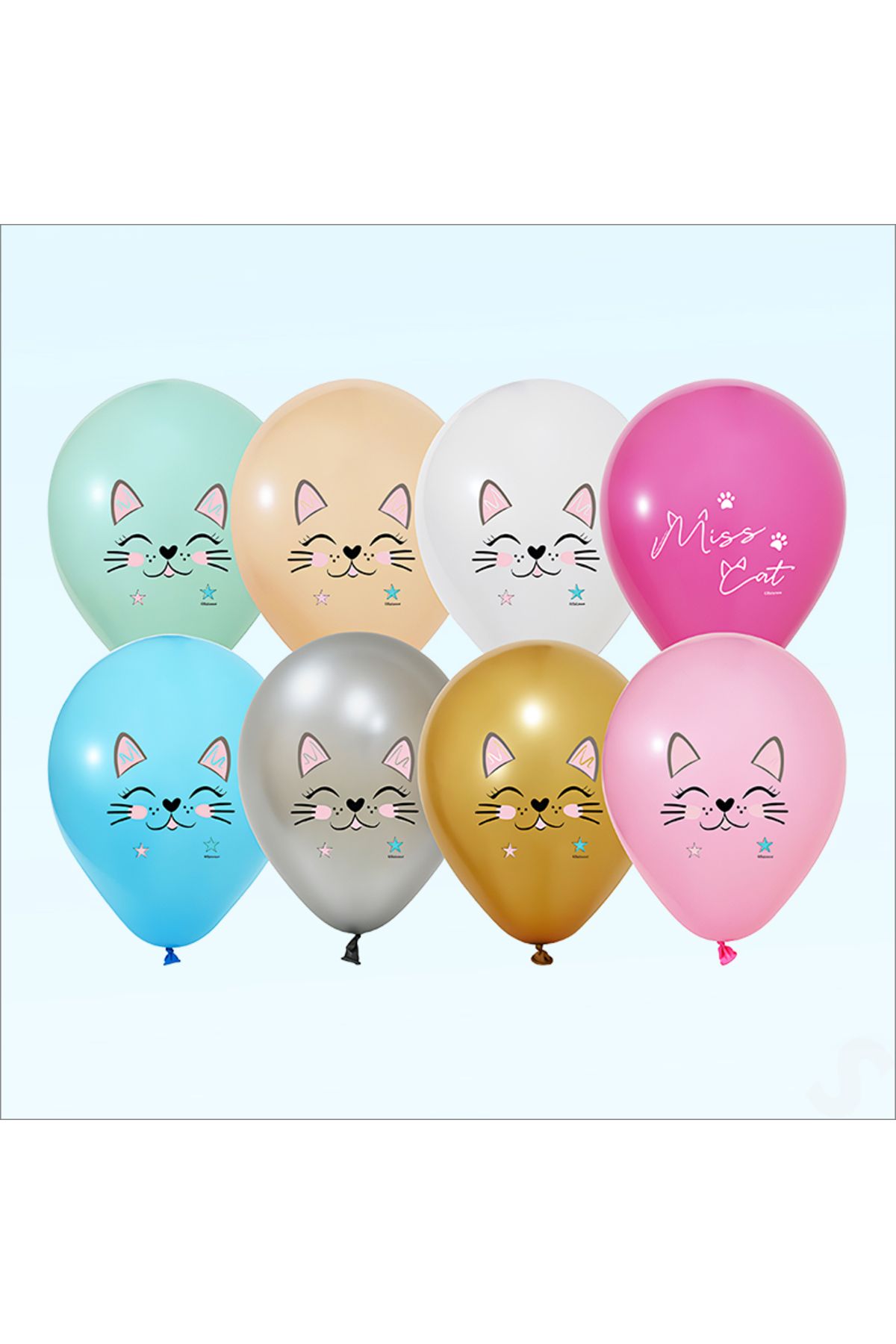 Süsle Baby Party Miss Cat Balon, 30cm x 5 Adet