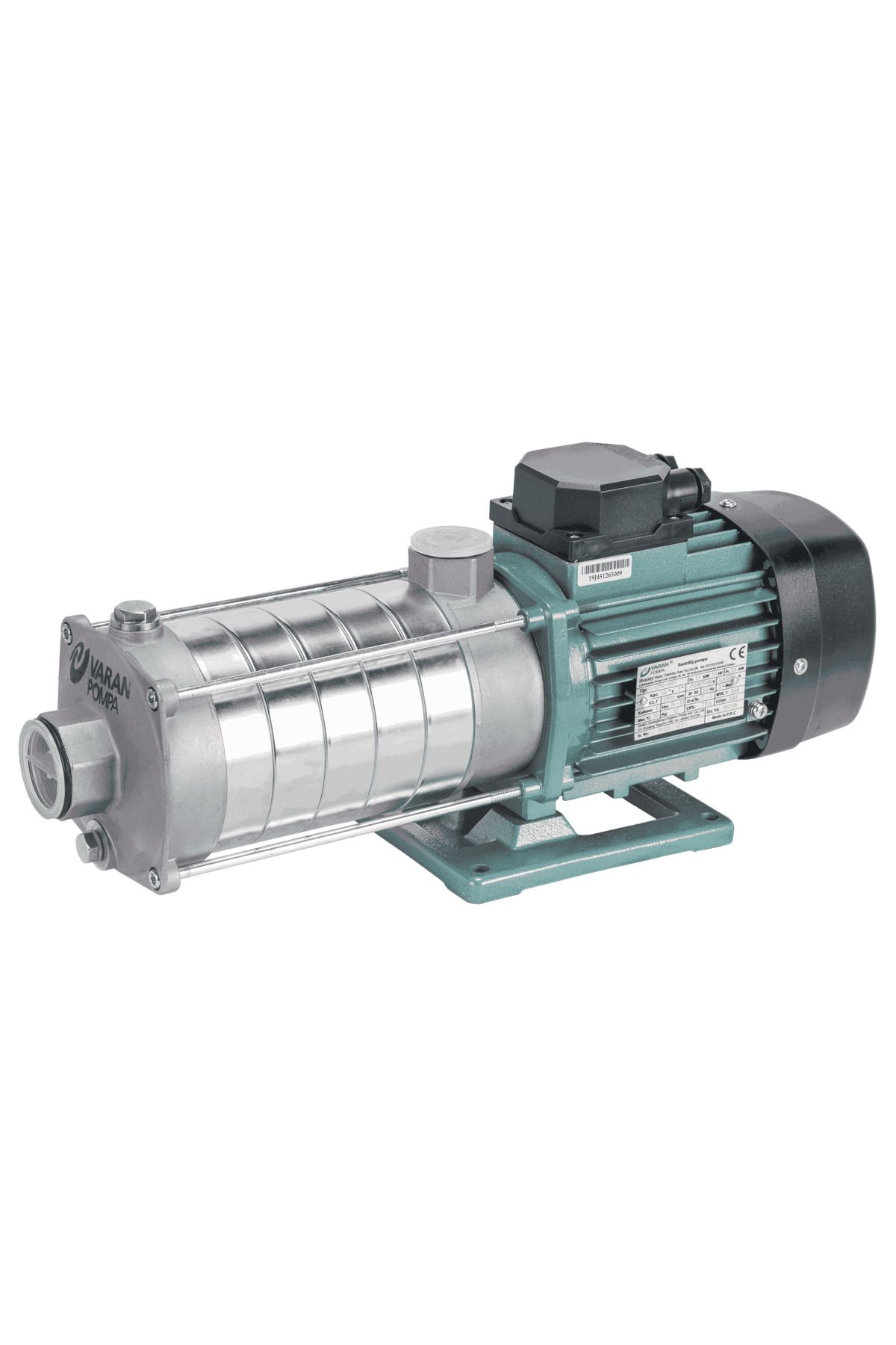 logipump Varan CM 4-60T Kademeli Paslanmaz Santrifüj Pompa 1.5 HP / 1.1 kW, Trifaze 380 V, 56 Mss (AISI 316)