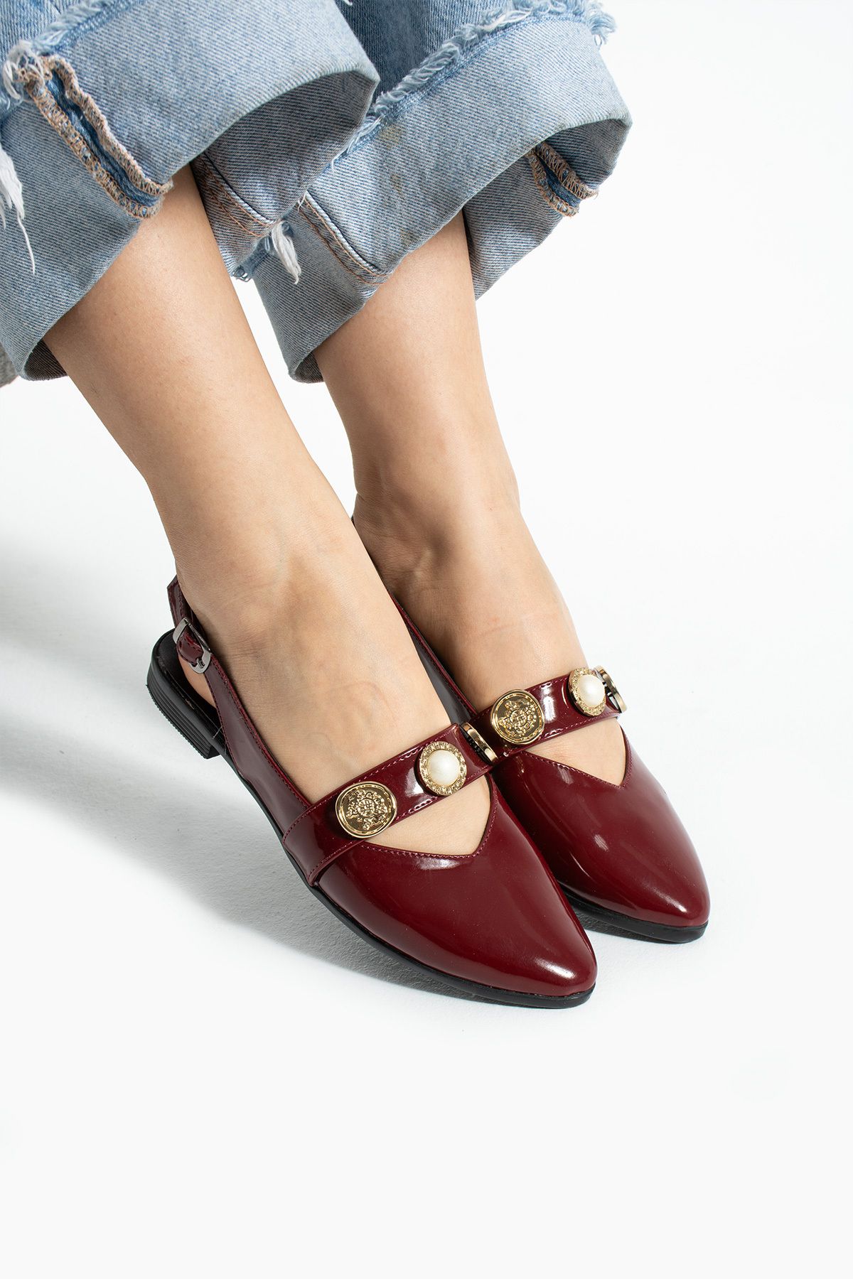 apelles Shoes Günlük Kadın Toka Detay Arka Açık Babet