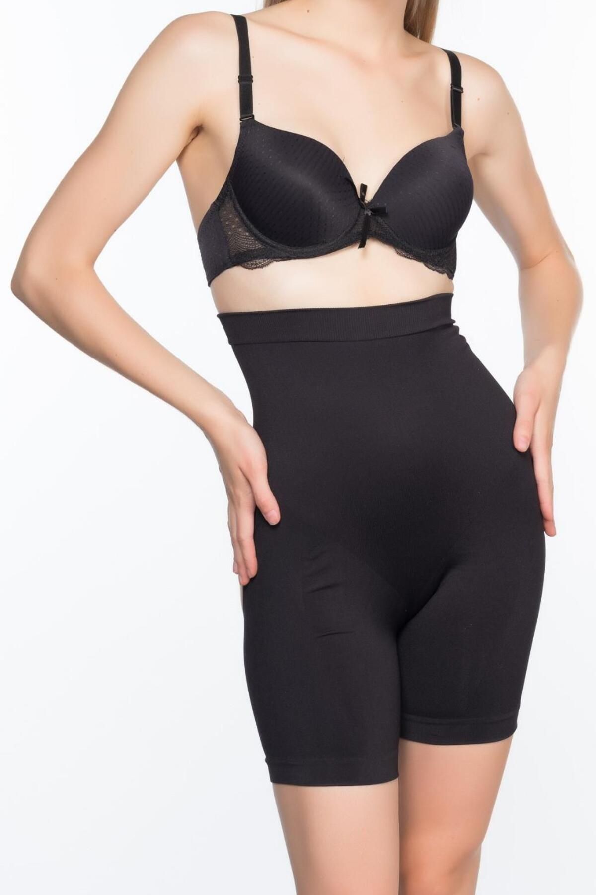 ASFSTORE SİYAH MI Emay 2063 Popo Açık Paçalı Korse
