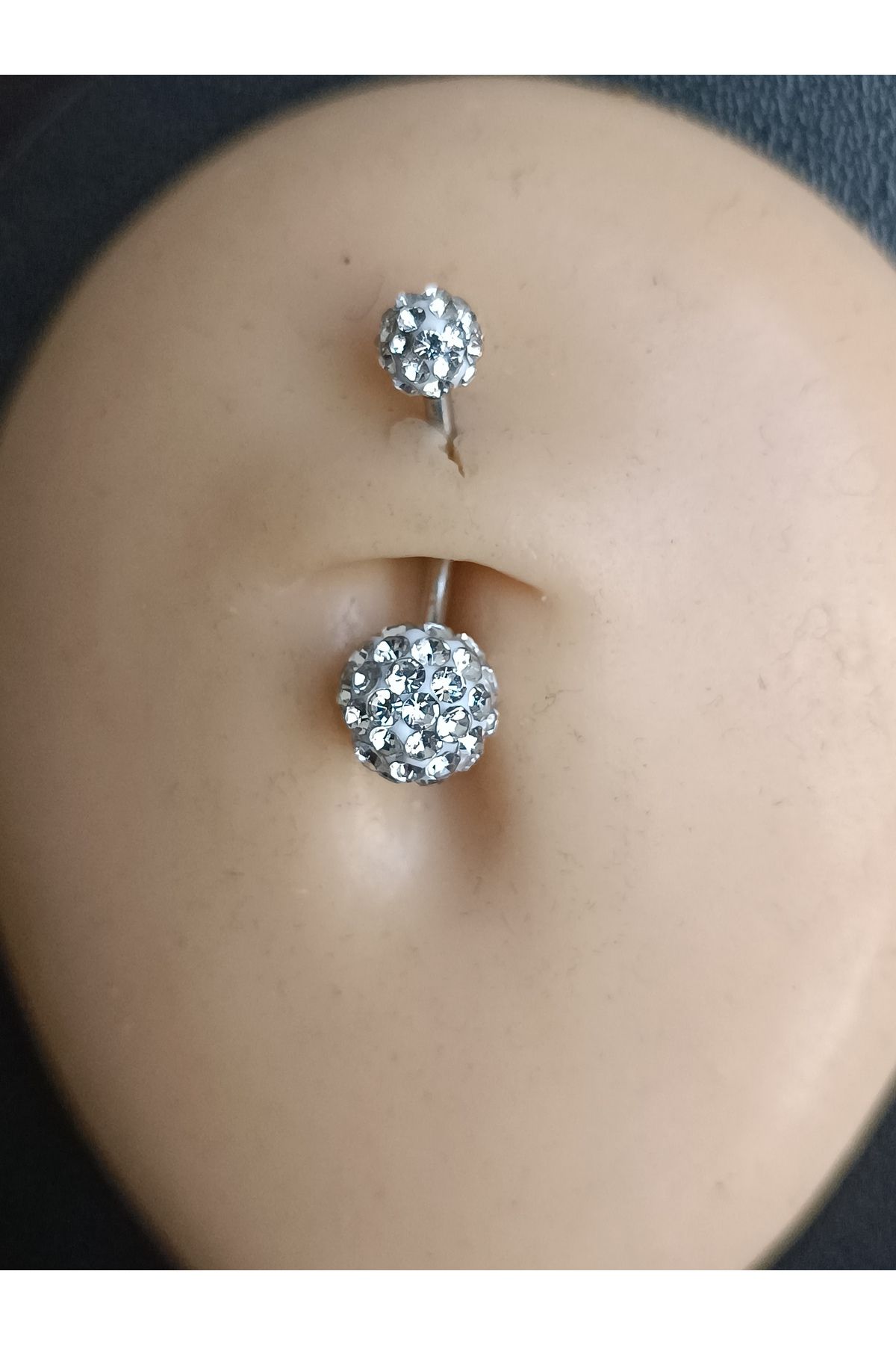 AyçaSilver Cerrahi çelik,Şambala çok taşlı göbek piercingi