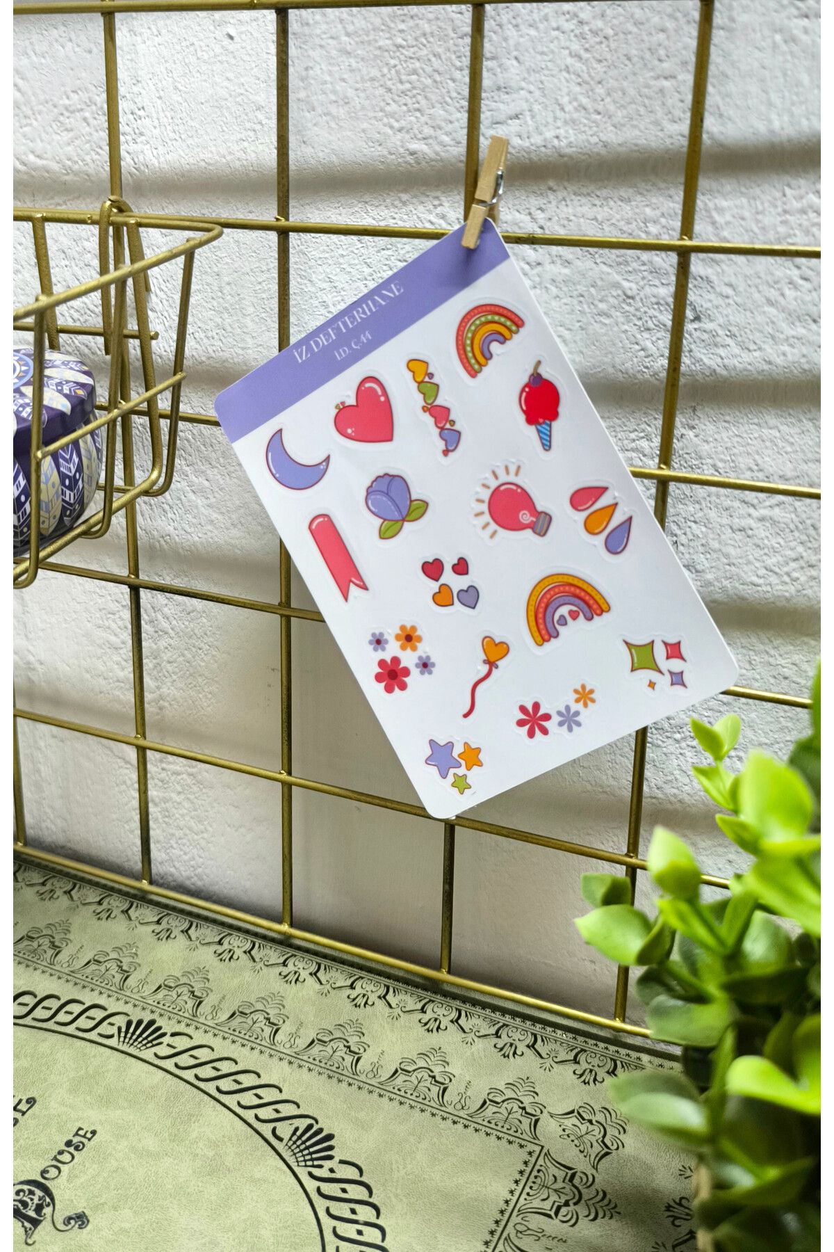 İZ DEFTERHANE Mor detaylı Çıkartma Sticker ( Defter ajanda ve planlayıcılar için uygundur)