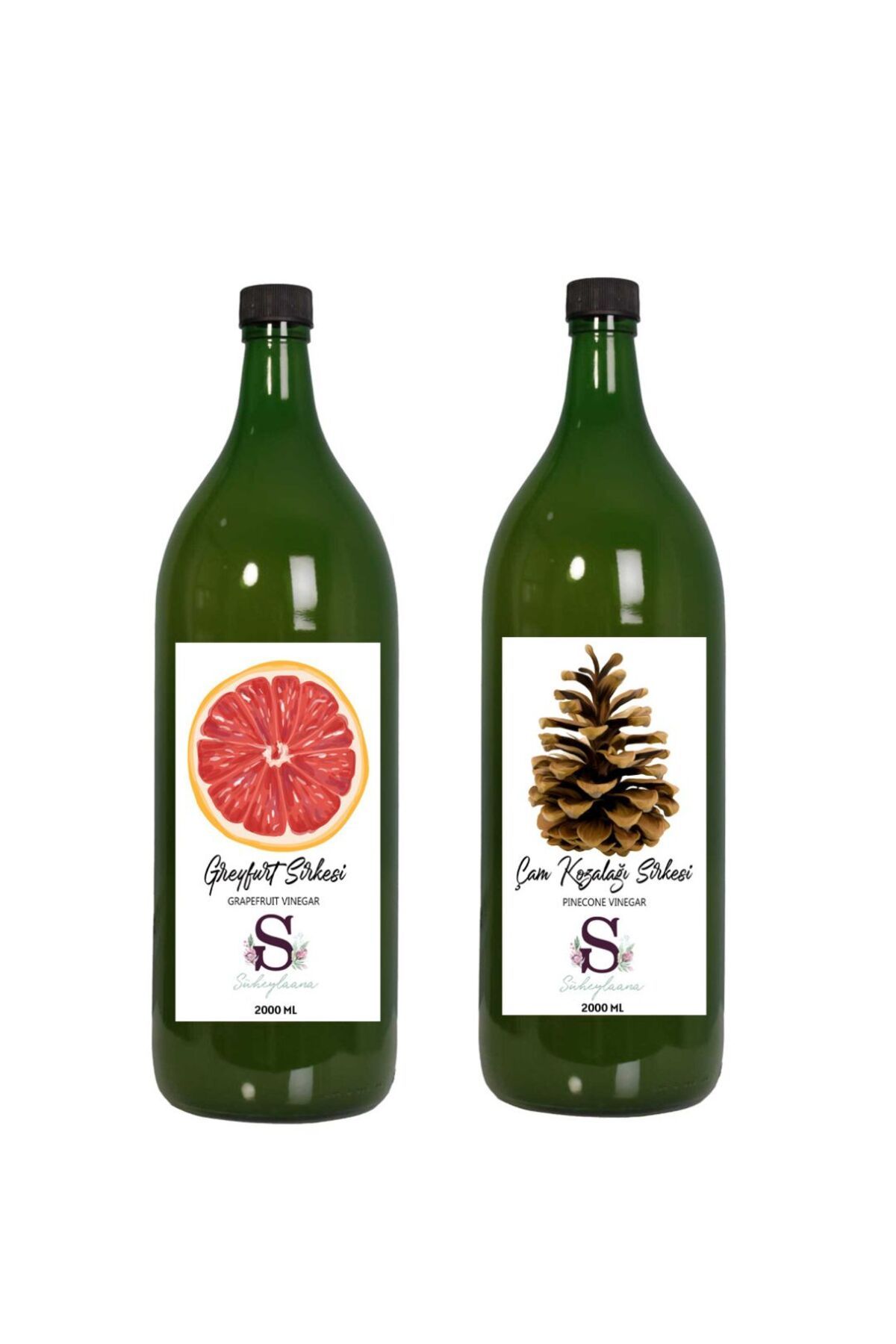 Süheylaana Doğal Greyfurt Sirkesi 2000 Ml - Doğal Çam Kozalağı Sirkesi 2000 Ml