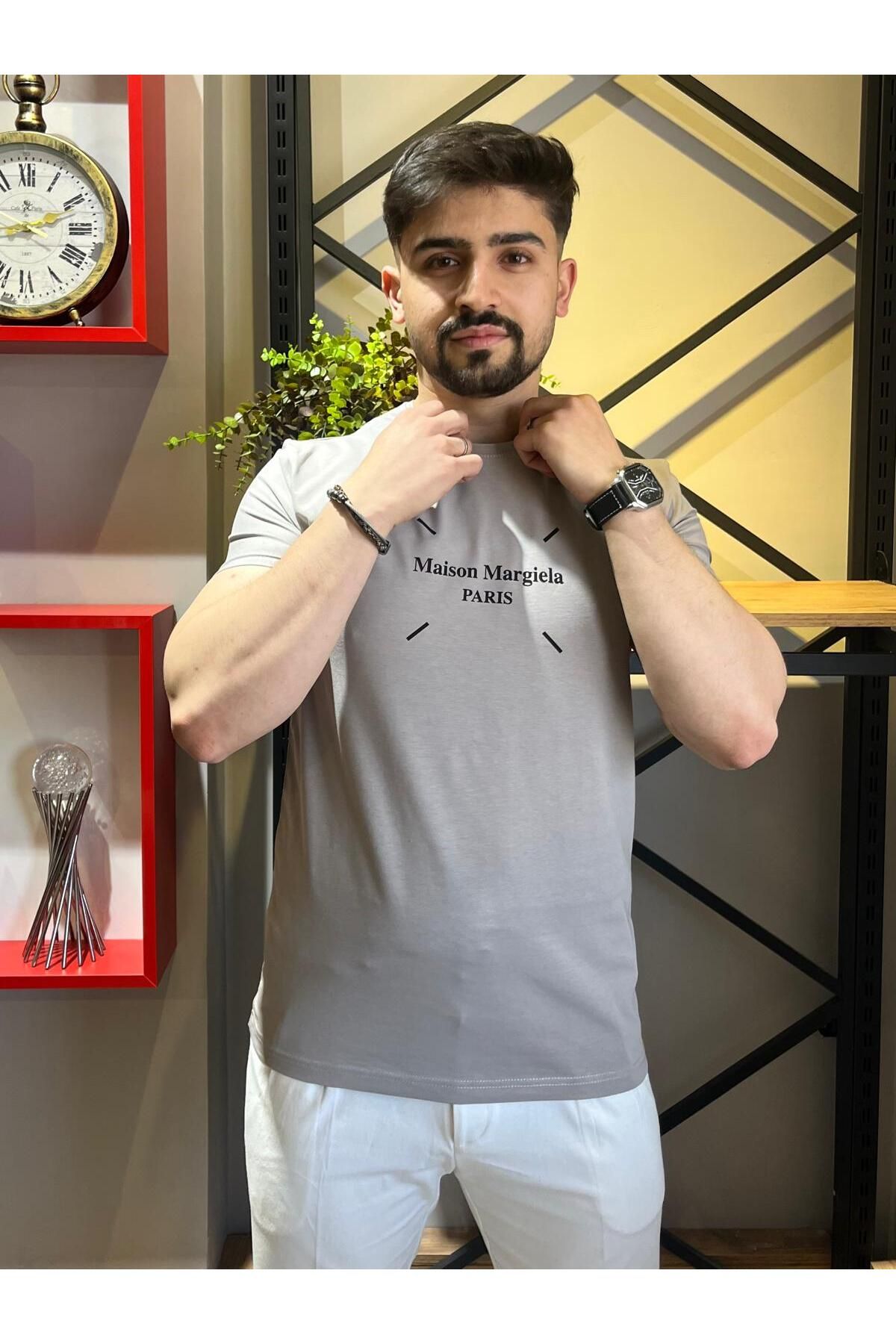 Butik Süprem Basic Sade Ön Baskı Gri Tişört
