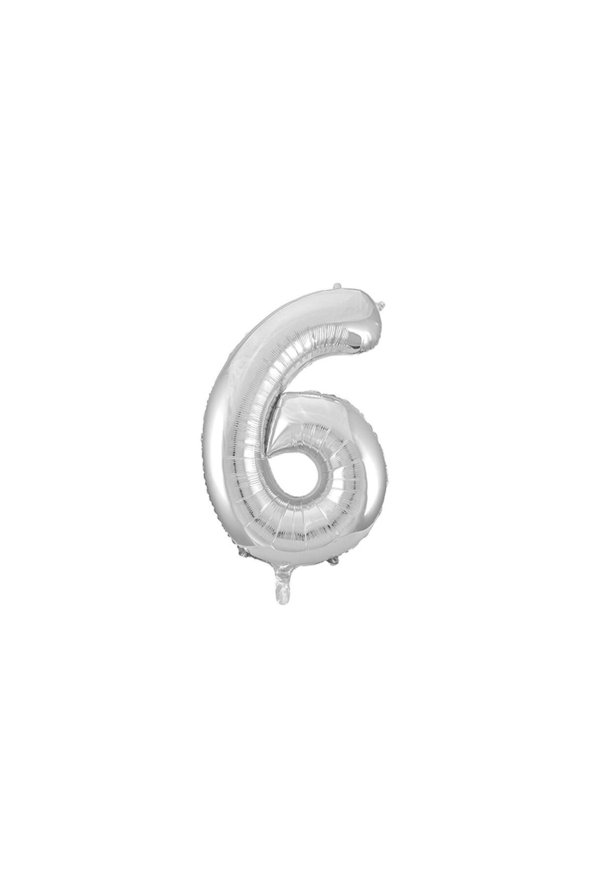 TATLI GÜNLER 34" FOLYO BALON RAKAM 6 GÜMÜŞ
