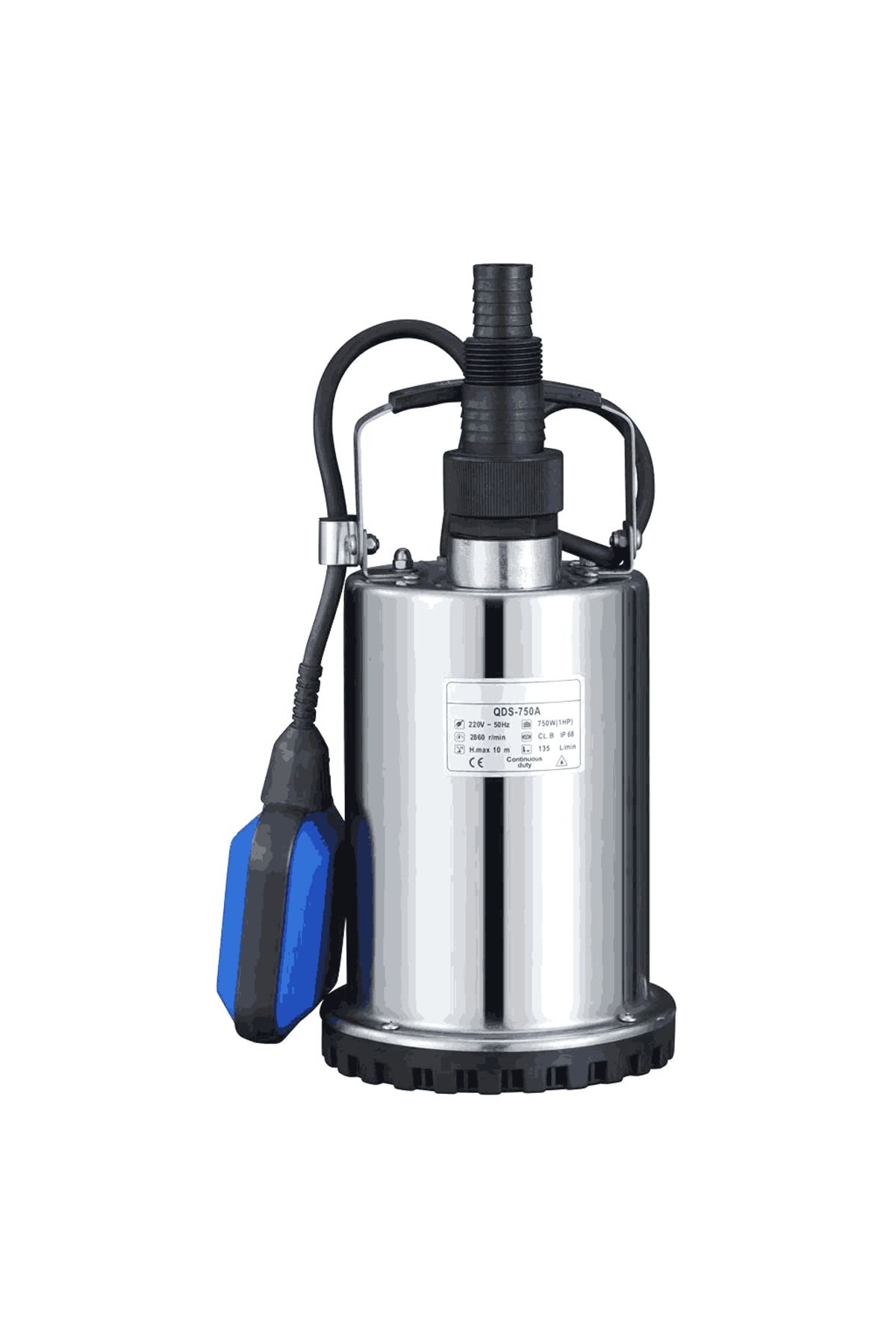 logipump Varan QDS 750A Paslanmaz Temiz Su Dalgıç Pompa 1 HP/ 0.75 kW, Monofaze 220 V, 9 Mss, 9 m3/h