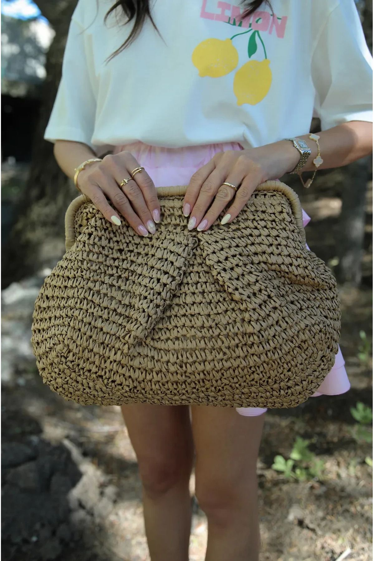 BAGS Vento Camel Hasır Çanta