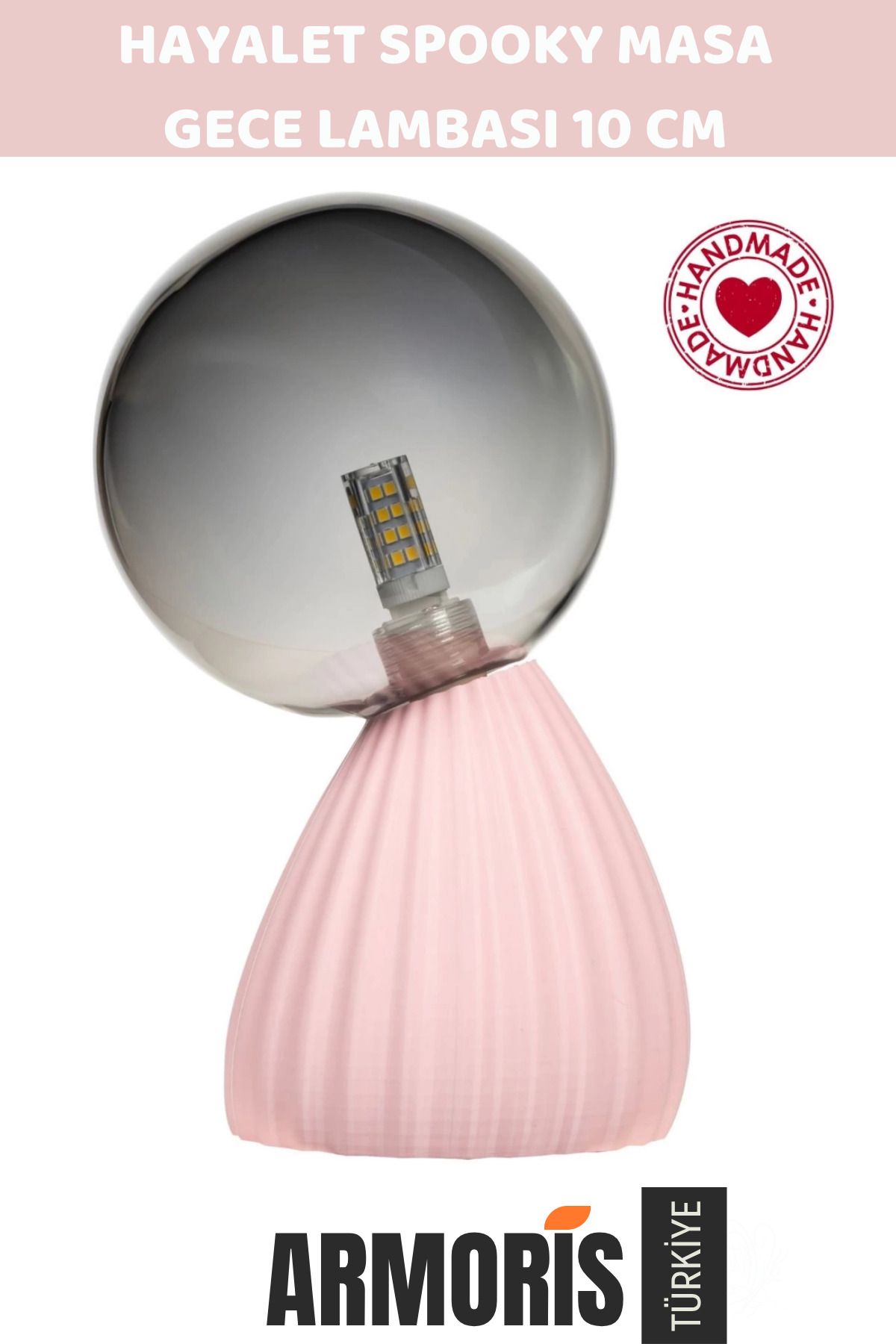 Armoris Yeni Handmade Dekoratif Şık Biyobozunur Plastik 10Cm Dimmer Kablolu Hayalet Spooky Masa Gece Lambası