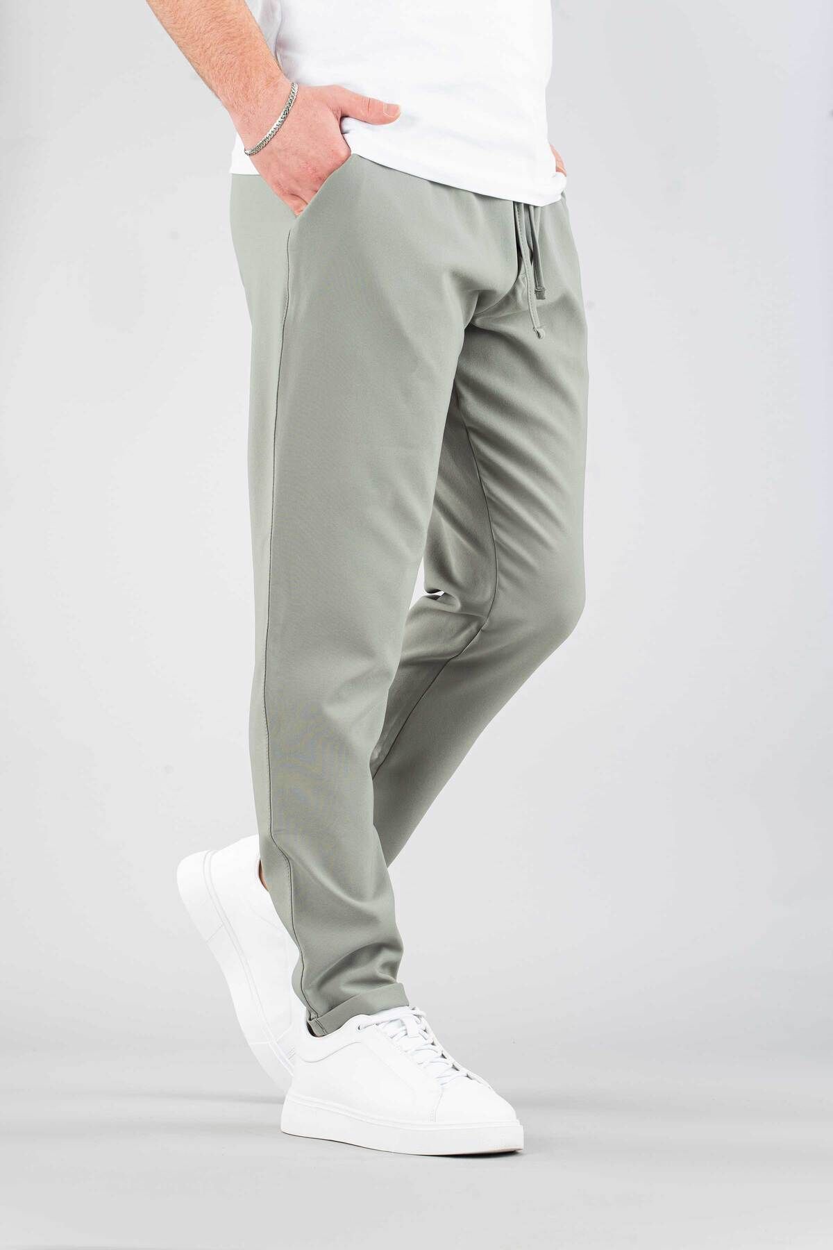 bombe Erkek Jogger Pantolon Beli Lastikli İpli Pamuklu Rahat Boyfriend Pantolon