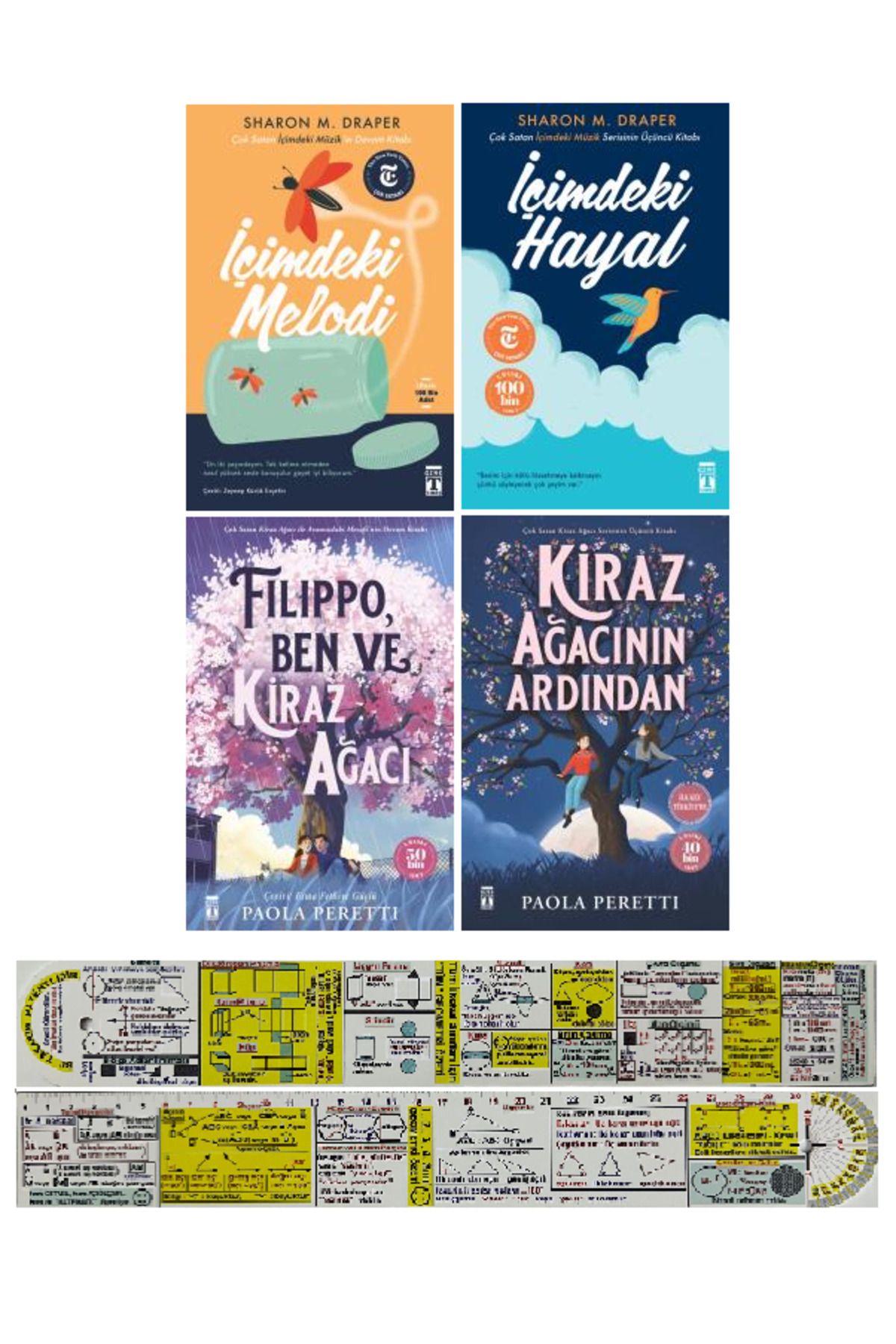 Genç Timaş İçimdeki Melodi-İçimdeki Hayal-Filippo Ben ve Kiraz Ağacı-Kiraz Ağacının Ardından 4 Kitap Set+Cetvel