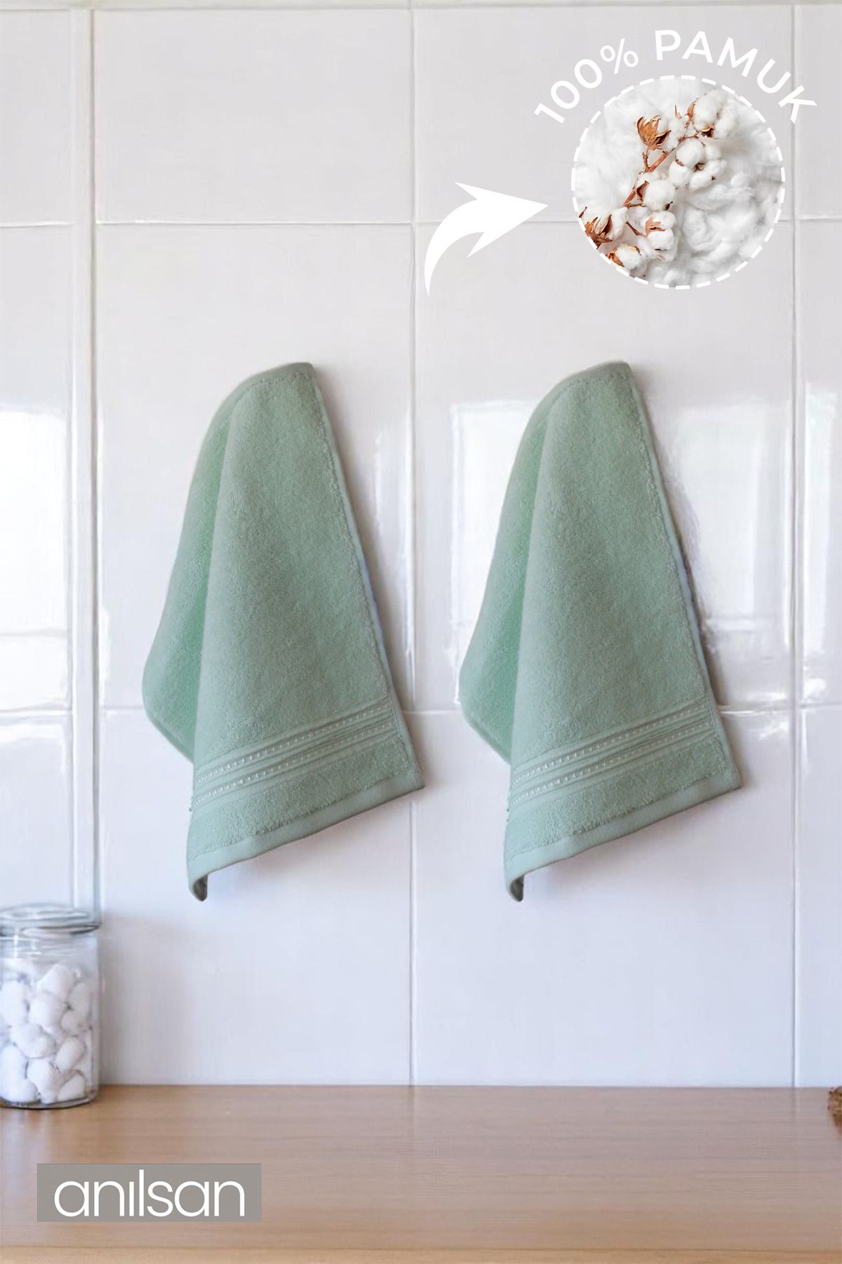 Anılsan 2'li Mino Mini Havlu 30x35 cm – Banyo Mutfak, Bebek Yüz El Havlusu