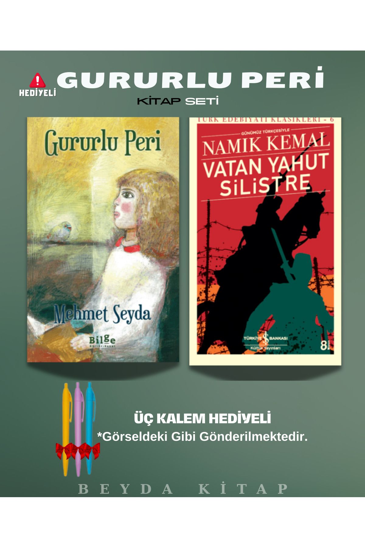 Bilge Kültür Sanat Gururlu Peri - Vatan Yahut Silistre - Mehmet Seyda - Kitap Seti - Kalem Hediyeli