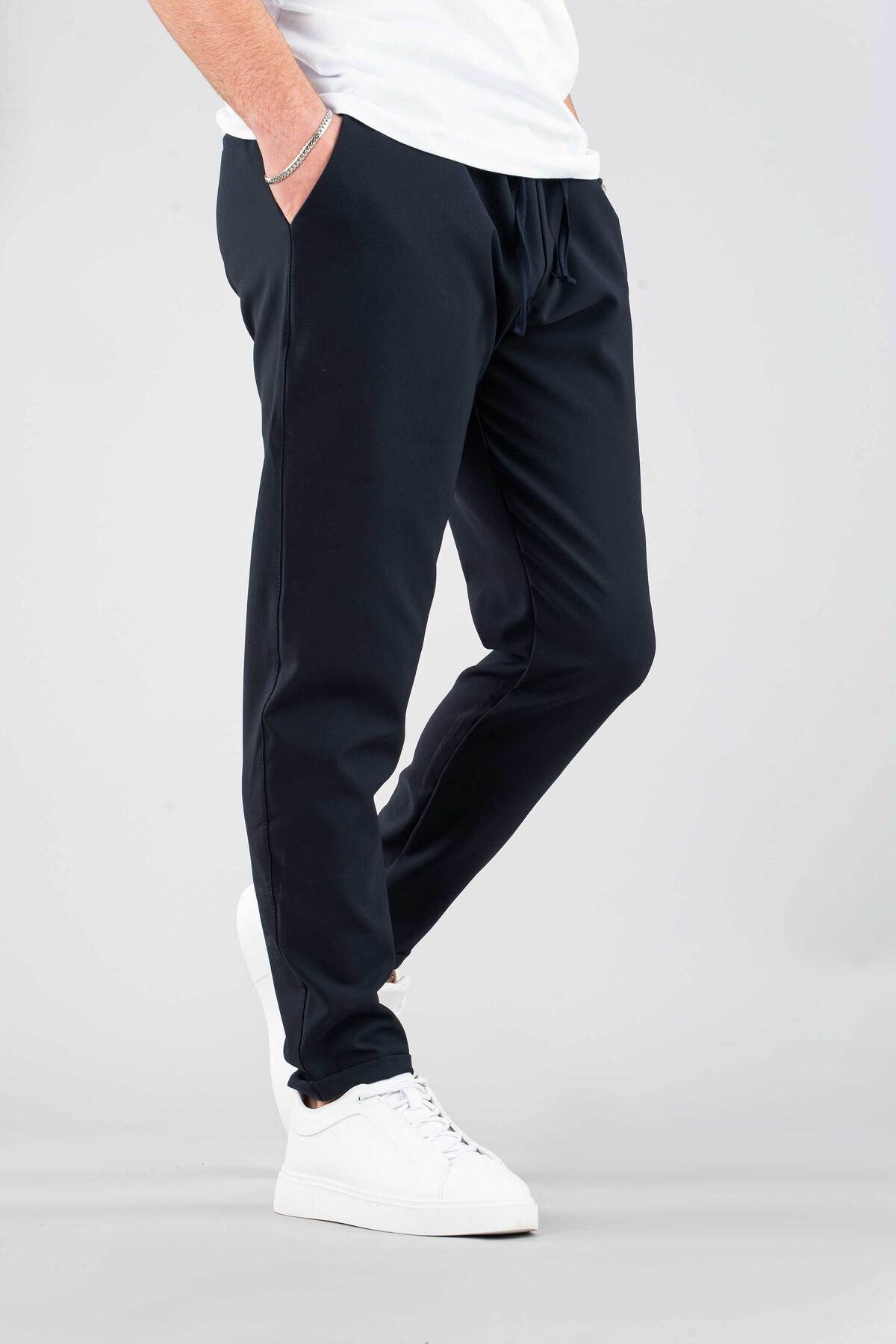 bombe Erkek Jogger Pantolon Beli Lastikli İpli Pamuklu Rahat Boyfriend Pantolon