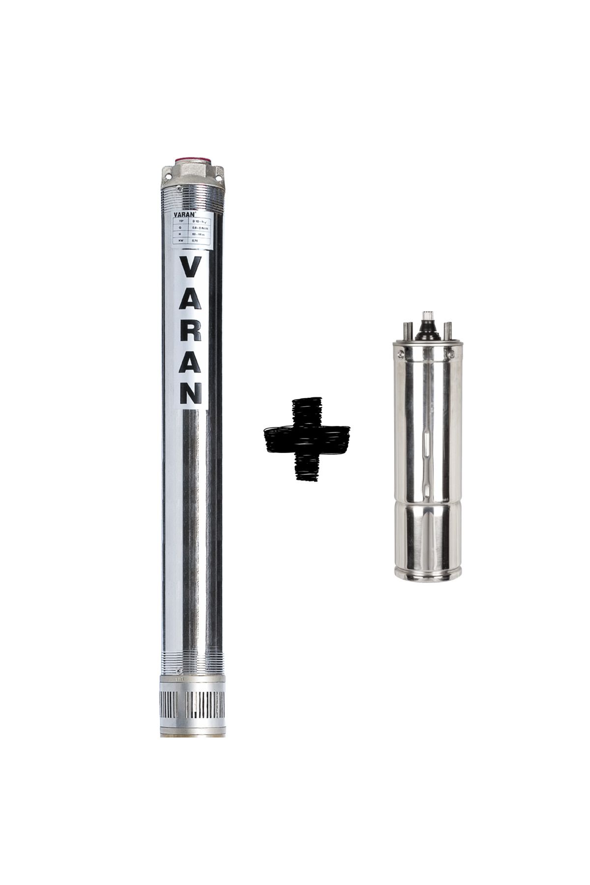 logipump Varan 4SD 4/14 (MOTORLU) Paslanmaz 4" Derin Kuyu Pompası 1.5 HP / 1.1 kW, Monofaze 220 V, 105 Mss