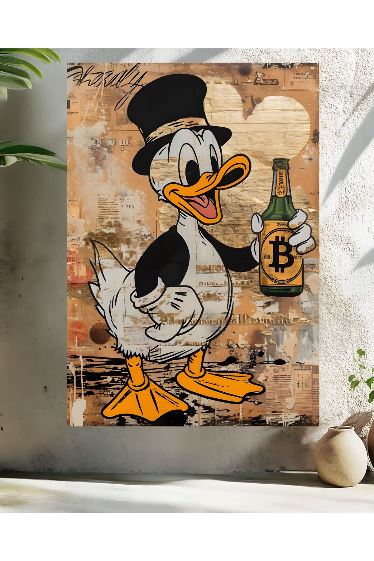 Levhane Donald Duck Metal Tablo - 1 mm Alüminyum - UltraHD Baskı 30x40 cm