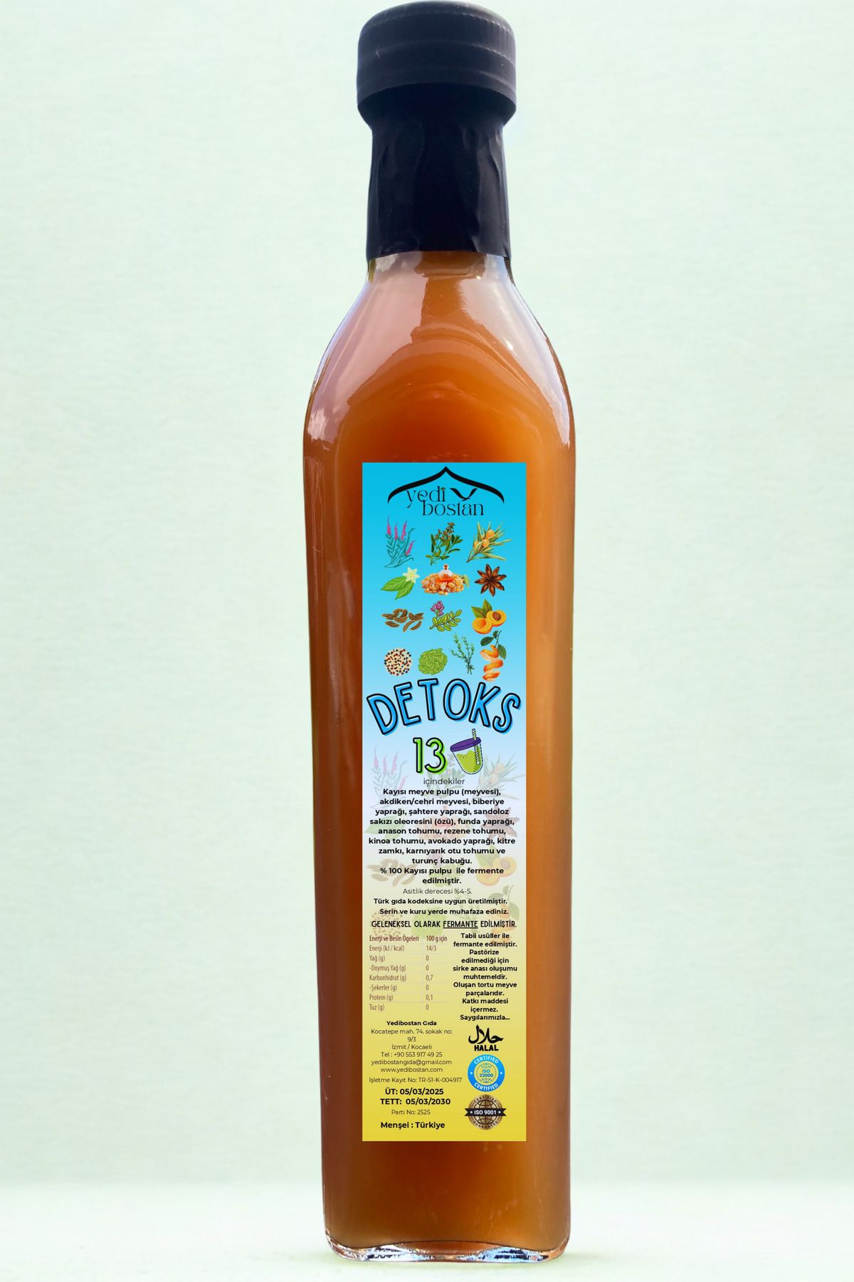 Detoks 13 Çeşit Bitki Sirkesi 500 ml Zayıflamak, Sindirim Düzenlemek, Detoks Ve Antioksidan