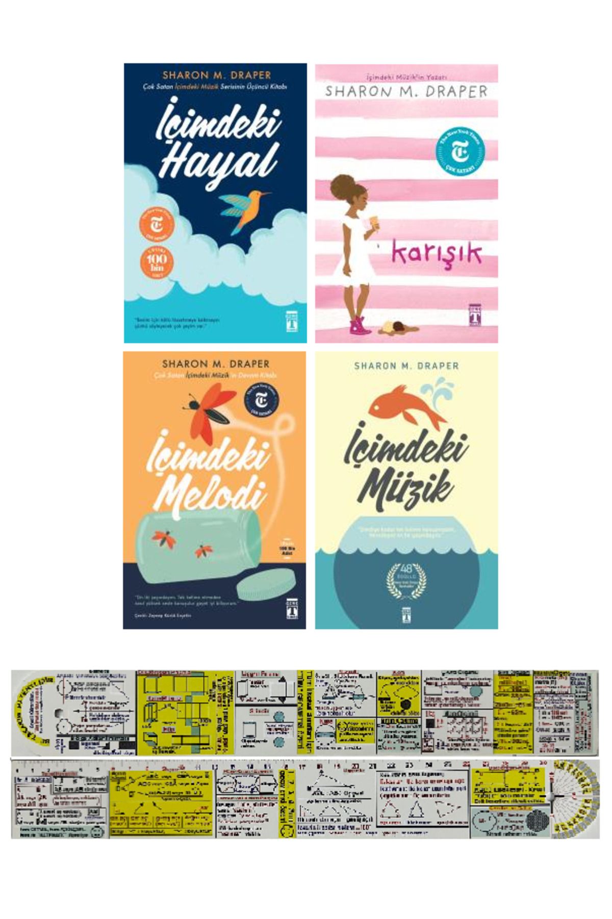 Genç Timaş Sharon M. Draper 4 Kitap/İçimdeki Hayal-İçimdeki Müzik-İçimdeki Melodi-Karışık + Mat. Cetvel